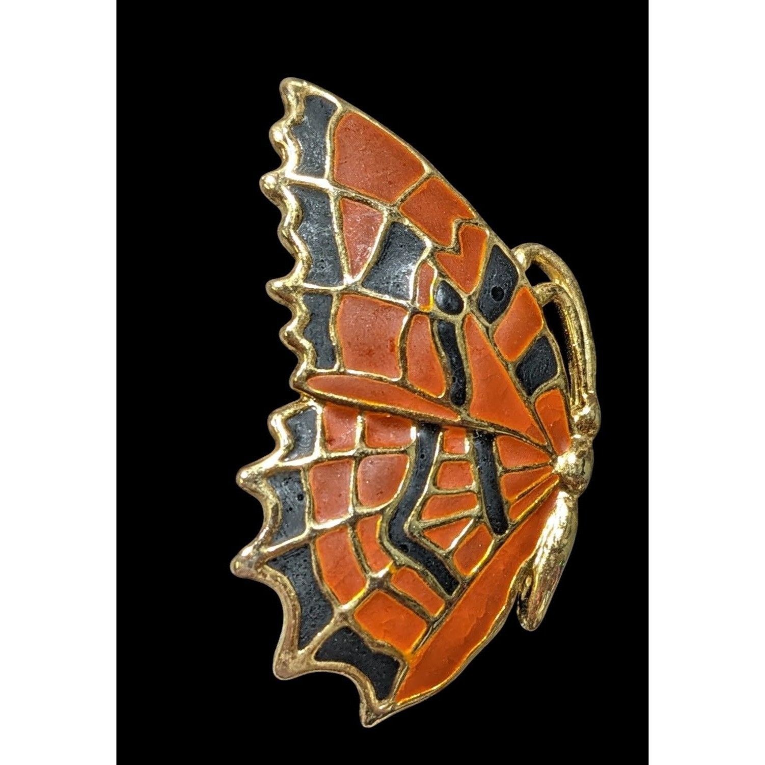 Other Vintage Fairycore Black And Orange Half Butterfly Brooch Size ONE SIZE - 1 Thumbnail