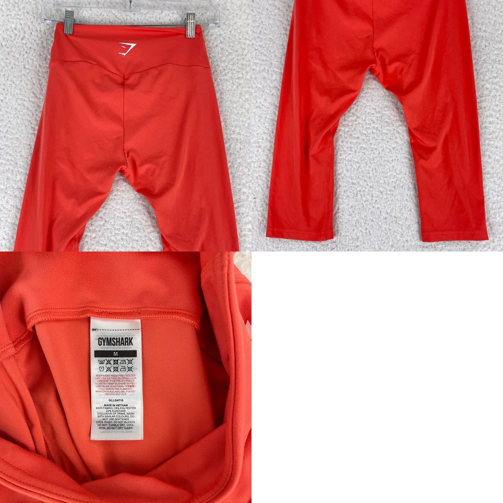 Gymshark Gymshark Leggings Womens Medium Orange Mid-Rise Calf Length Pull On Athletic Style Cropped Inseam 14" Casual Fit Mens Womens Girls Size 32" / US 10 / IT 46 - 8 Thumbnail