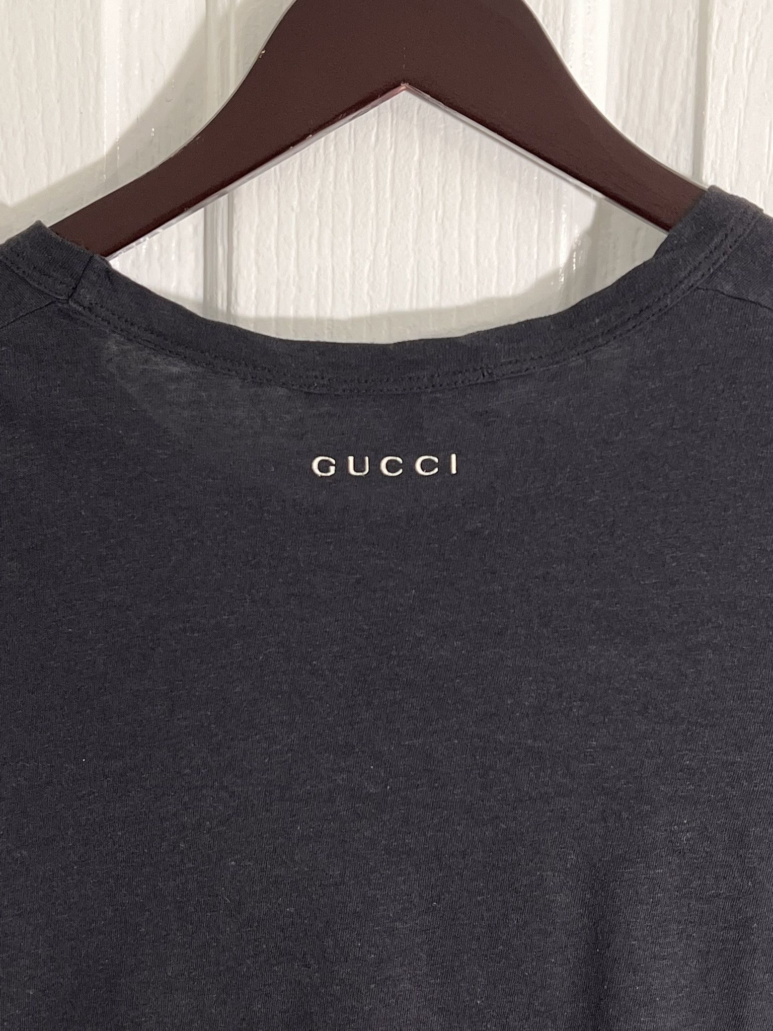Gucci GUCCI Crown Graphic Shirt Short Sleeve Cotton Black Large Size US M / EU 48-50 / 2 - 7 Thumbnail