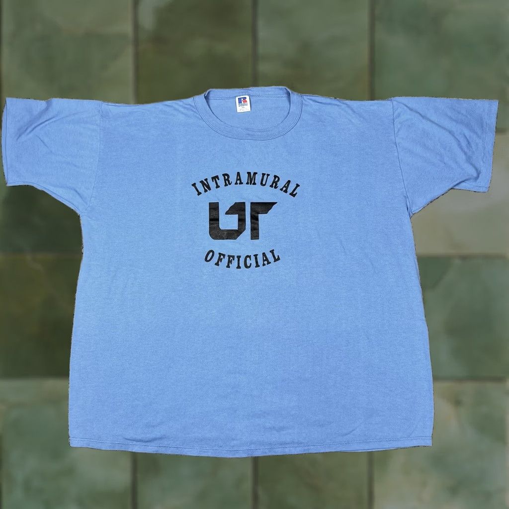 Russell Athletic VINTAGE Russell Athletic Graphic Tee Shirt 2XL Blue 90s Single Stitch Mens Womens Unisex Adults Shirt Size US XXL / EU 58 / 5 - 1 Thumbnail