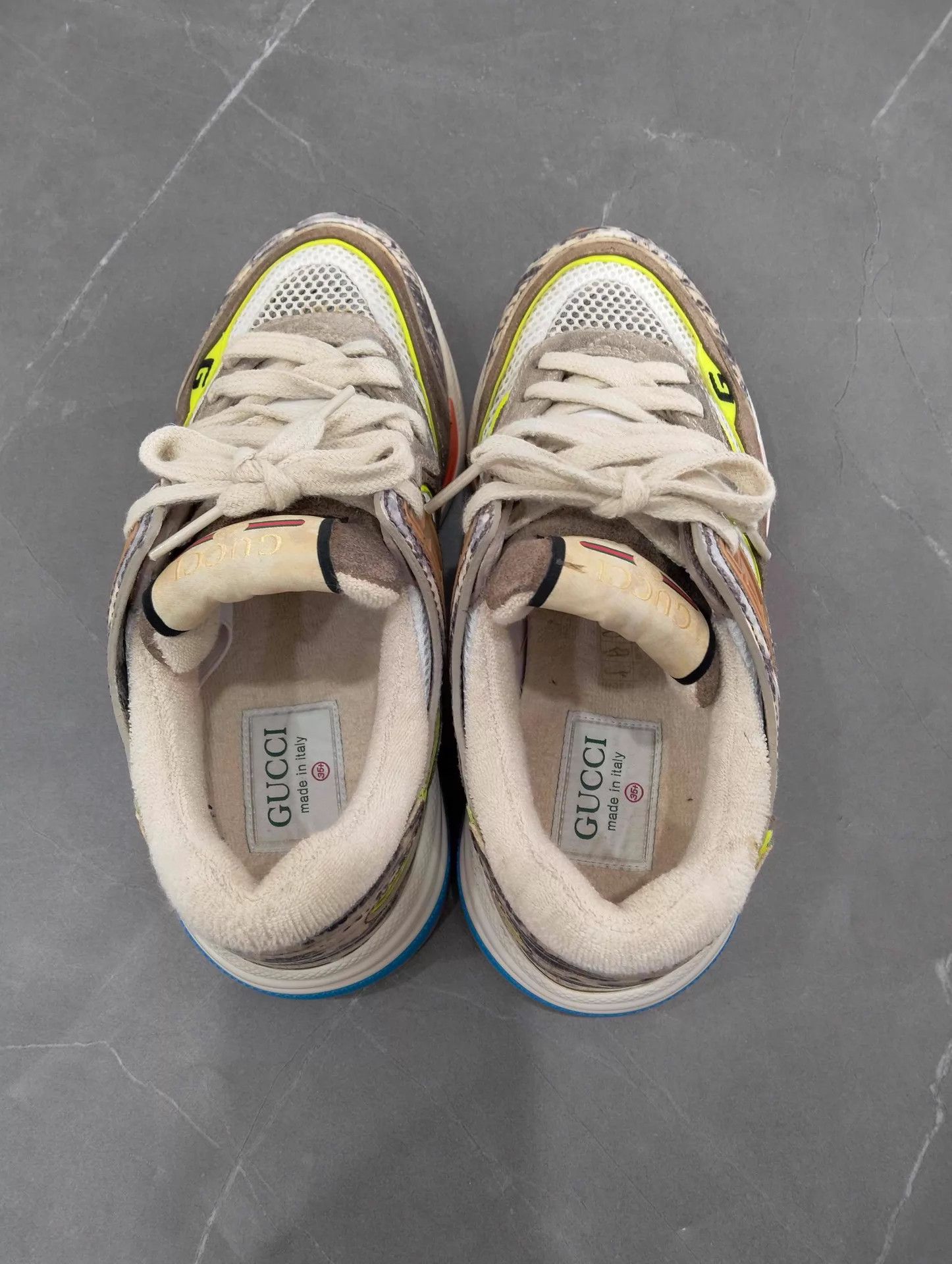 Gucci GUCCI lizard print panelled sneakers EU 35.5 Size US 5 / IT 35 - 7 Thumbnail