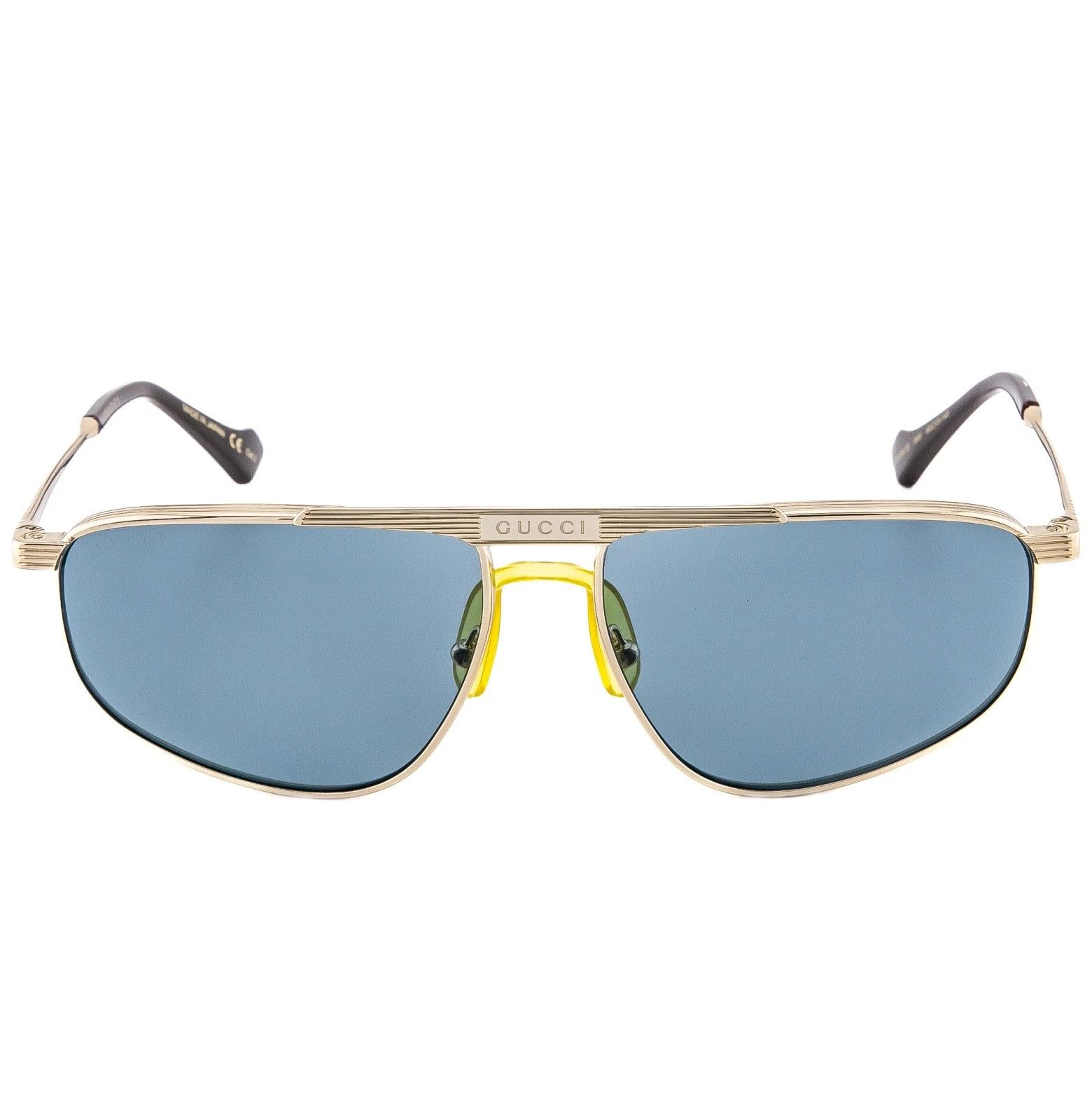 Gucci GUCCI 0841 Gold Blue Logo Narrow GG0841S Sunglasses 003 Size ONE SIZE - 4 Thumbnail