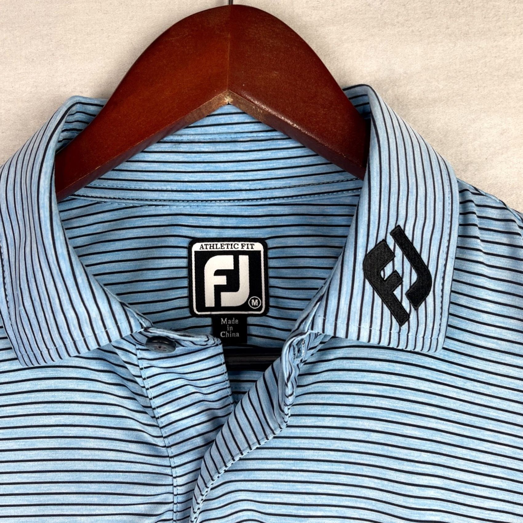 Footjoy FootJoy Polo Shirt Mens Medium Blue Striped Golf Athletic Fit Shirt Size US M / EU 48-50 / 2 - 4 Thumbnail