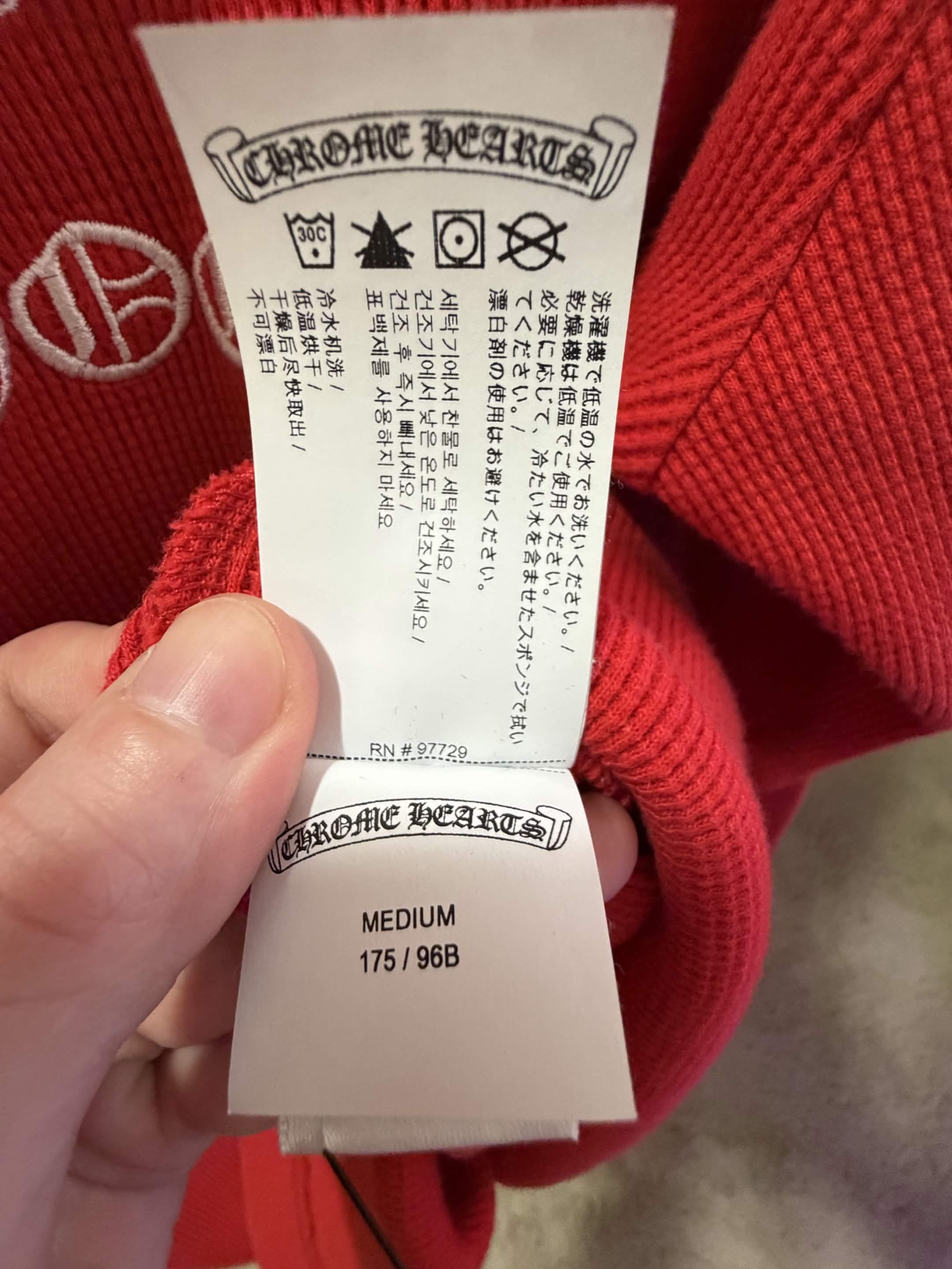 Chrome Hearts Triple embroidered cross thermal waffle knit Henley Size US M / EU 48-50 / 2 - 8 Thumbnail