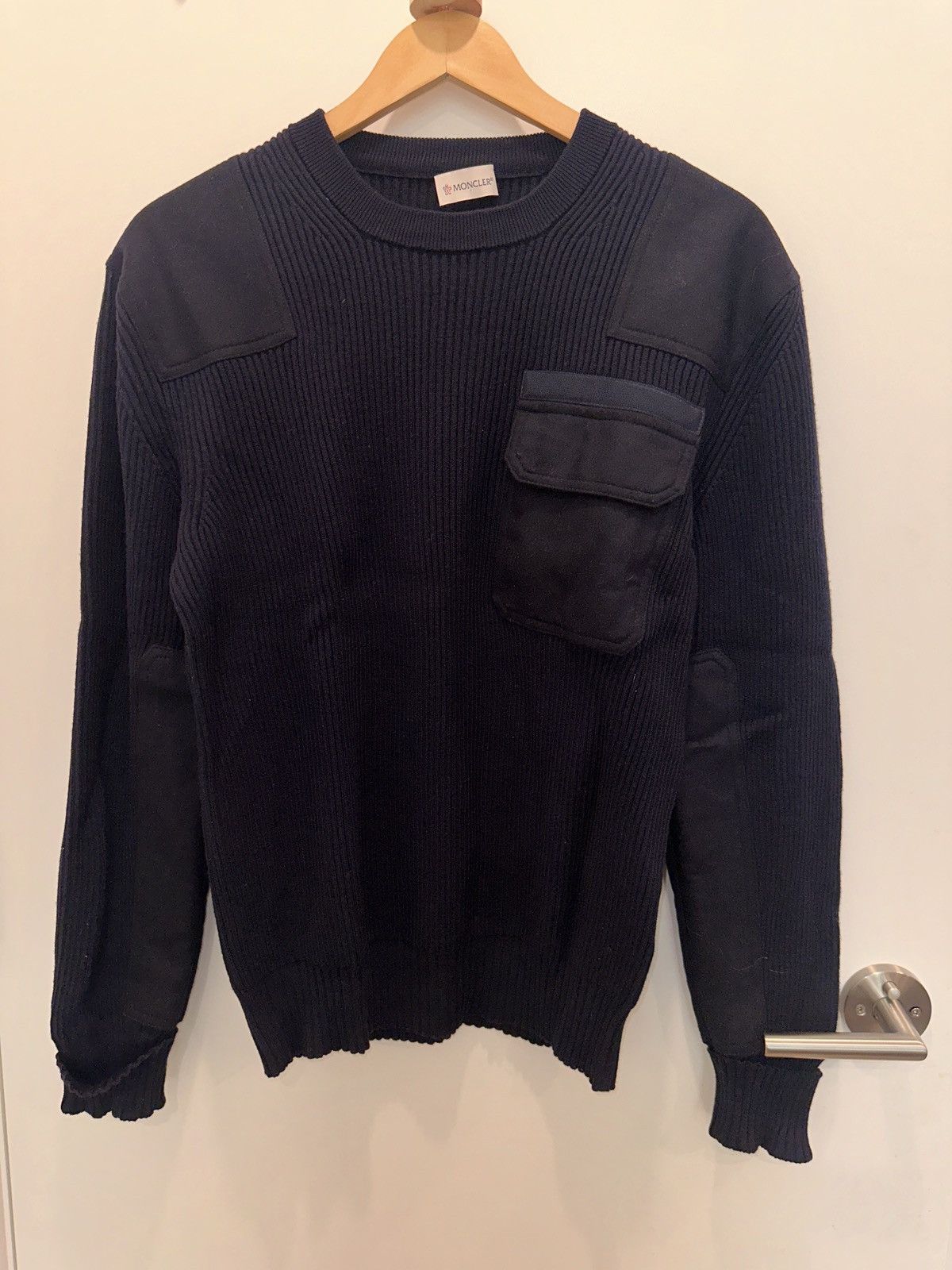Moncler Moncler Navy Wool Sweater Size US M / EU 48-50 / 2 - 1 Thumbnail