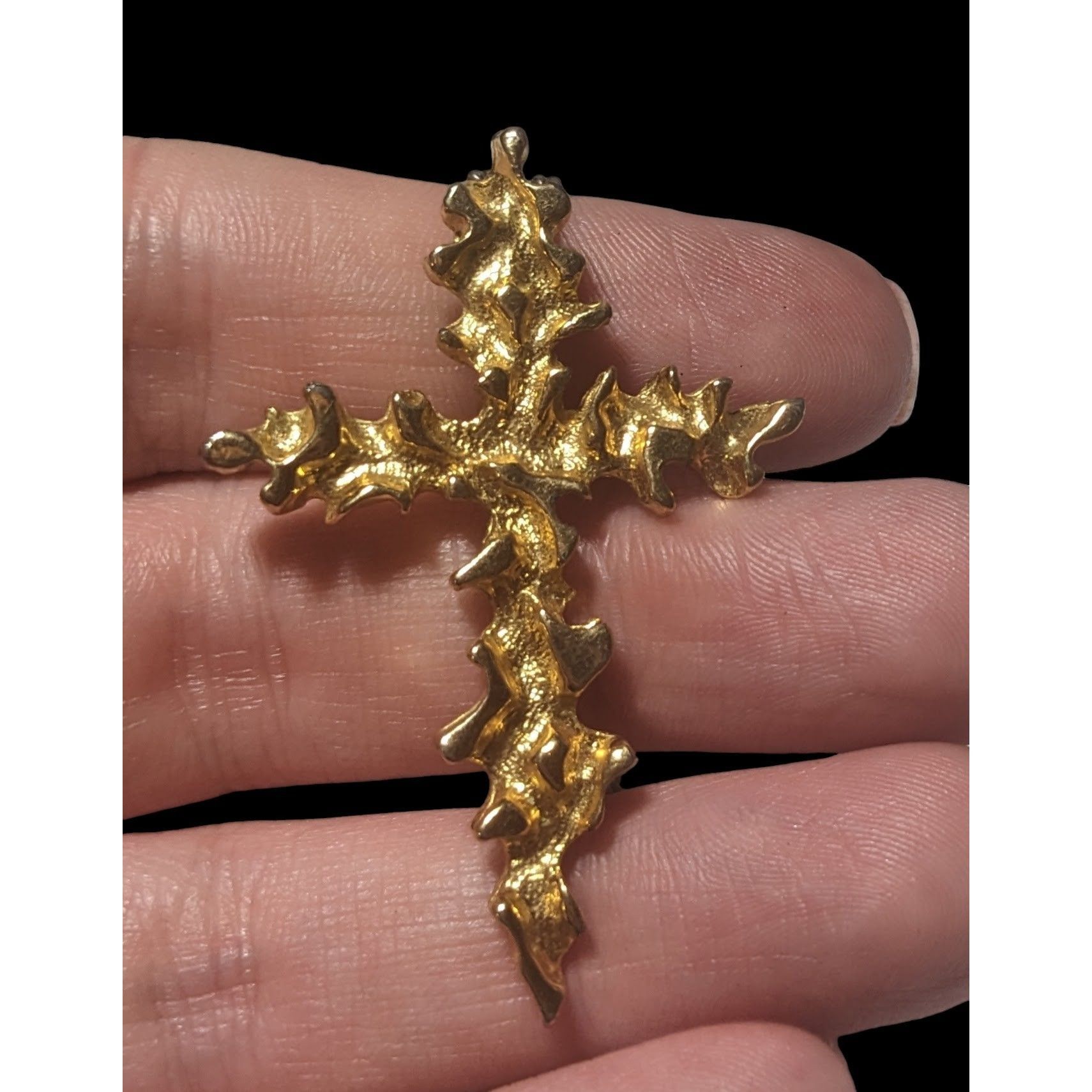 Other Abstract Gold Flame Cross Pendant Necklace Size ONE SIZE - 4 Thumbnail