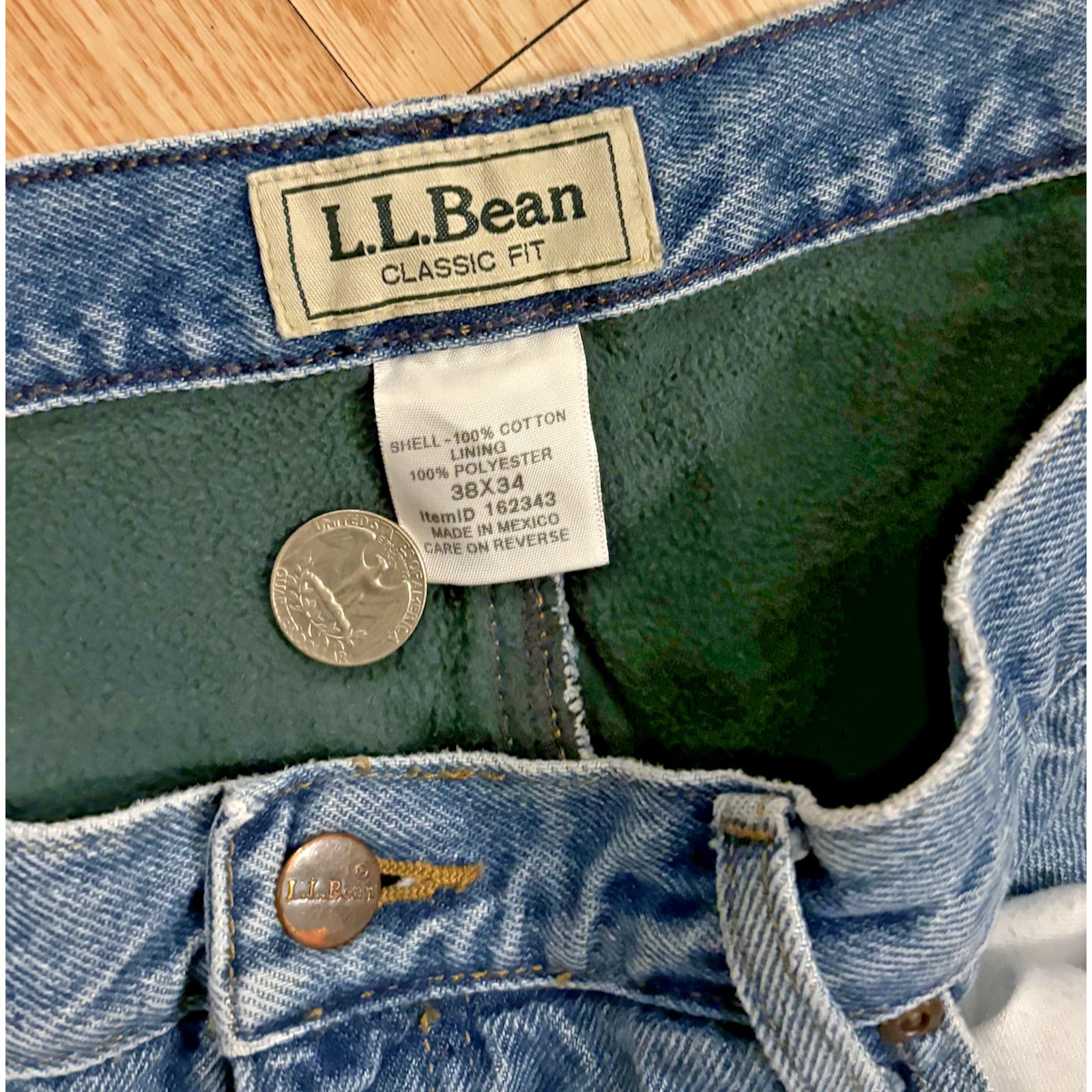 L.L. Bean LL Bean Jeans Mens 38x34 Flannel Lined Classic Fit Tapered Size US 38 / EU 54 - 3 Thumbnail