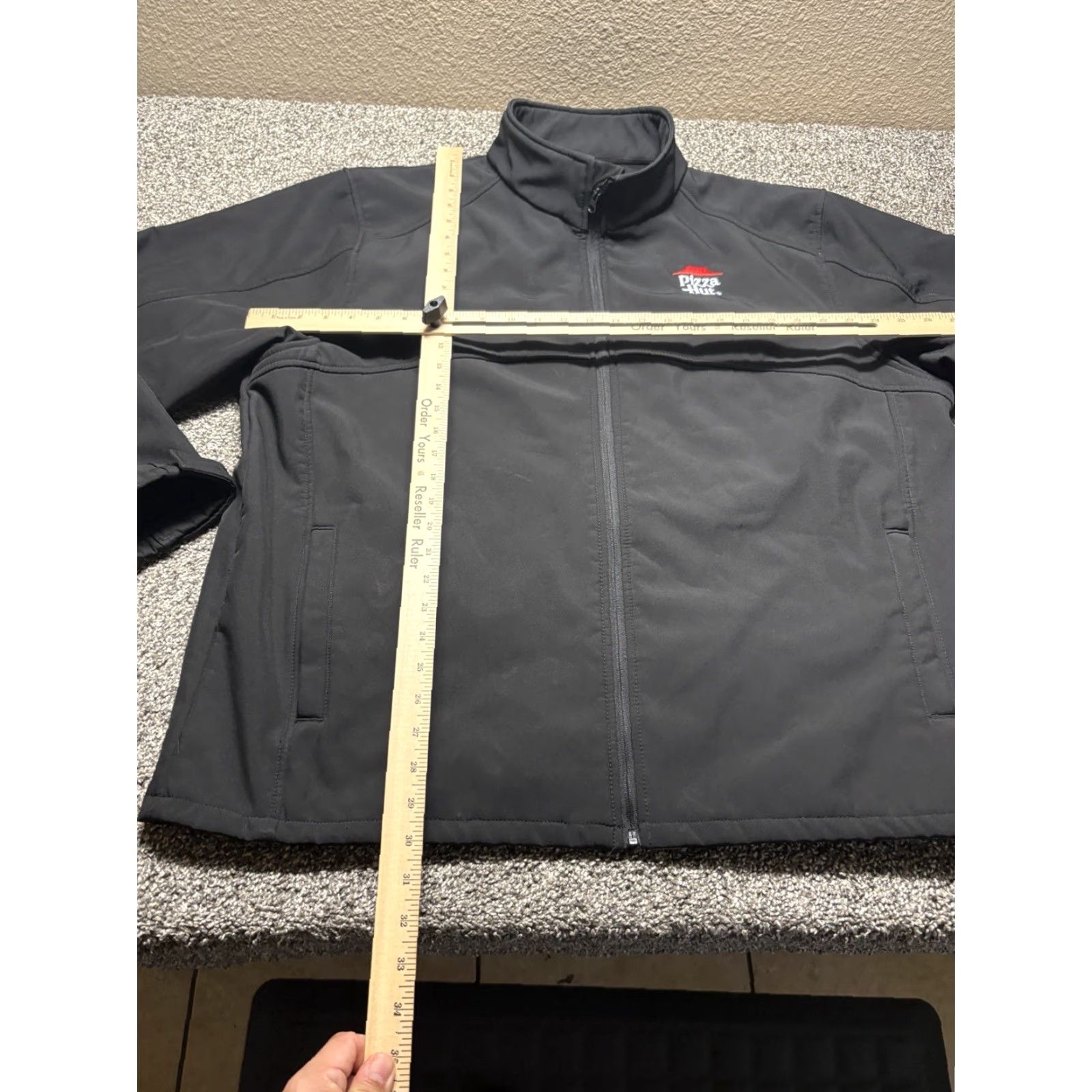 VINTAGE Pizza Hut Employee Jacket Mens 2X Black Workwear Full Zip Soft Shell IQ Apparel