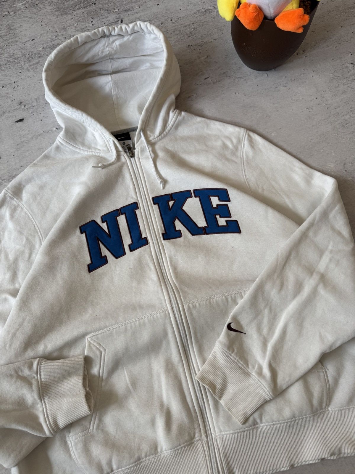 Nike × Vintage NIKE VINTAGE 00s y2k OVERSIZE BAGGY ZIP HOODIE CENTER LOGO Size US XL / EU 56 / 4 - 5 Thumbnail