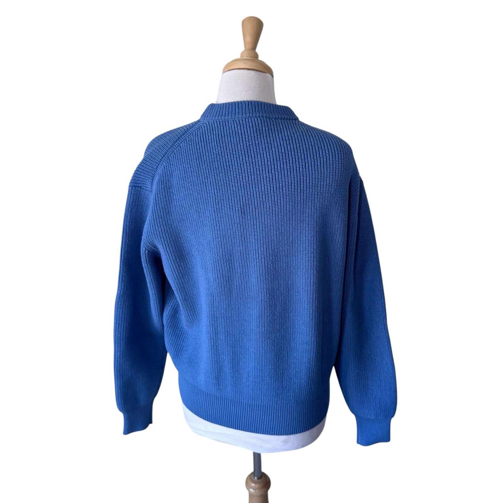 Maison Kitsune Maison Kitsuné Bold Fox Head Patch Ribbed Sweater BLue Size US S / EU 44-46 / 1 - 4 Thumbnail