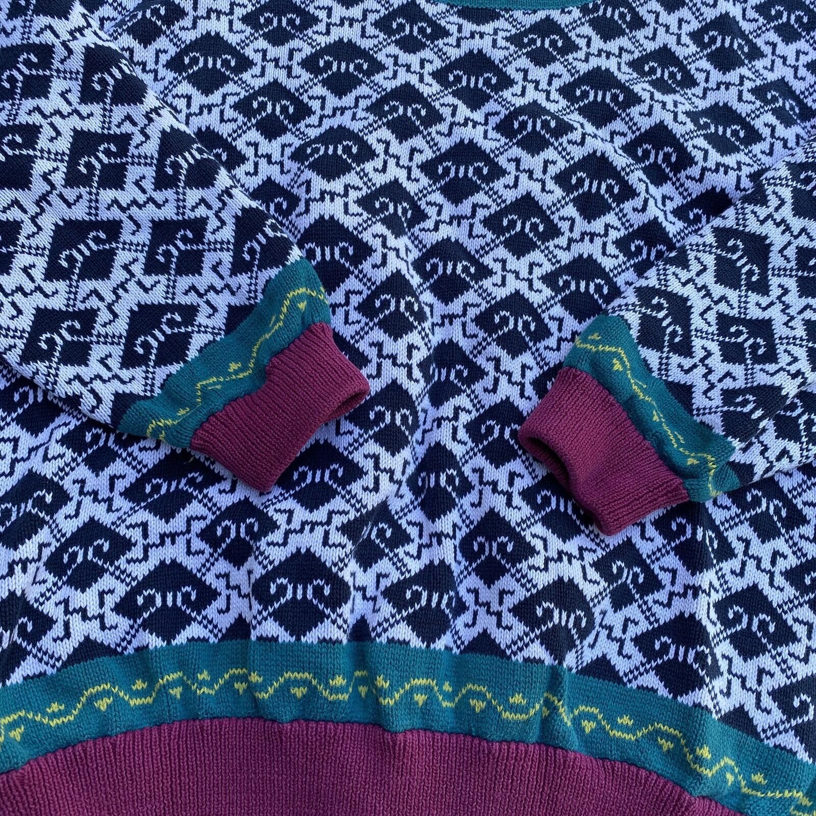 Esprit VTG Esprit Women’s Size M Geometric Abstract Knit Sweater Size M / US 6-8 / IT 42-44 - 4 Thumbnail