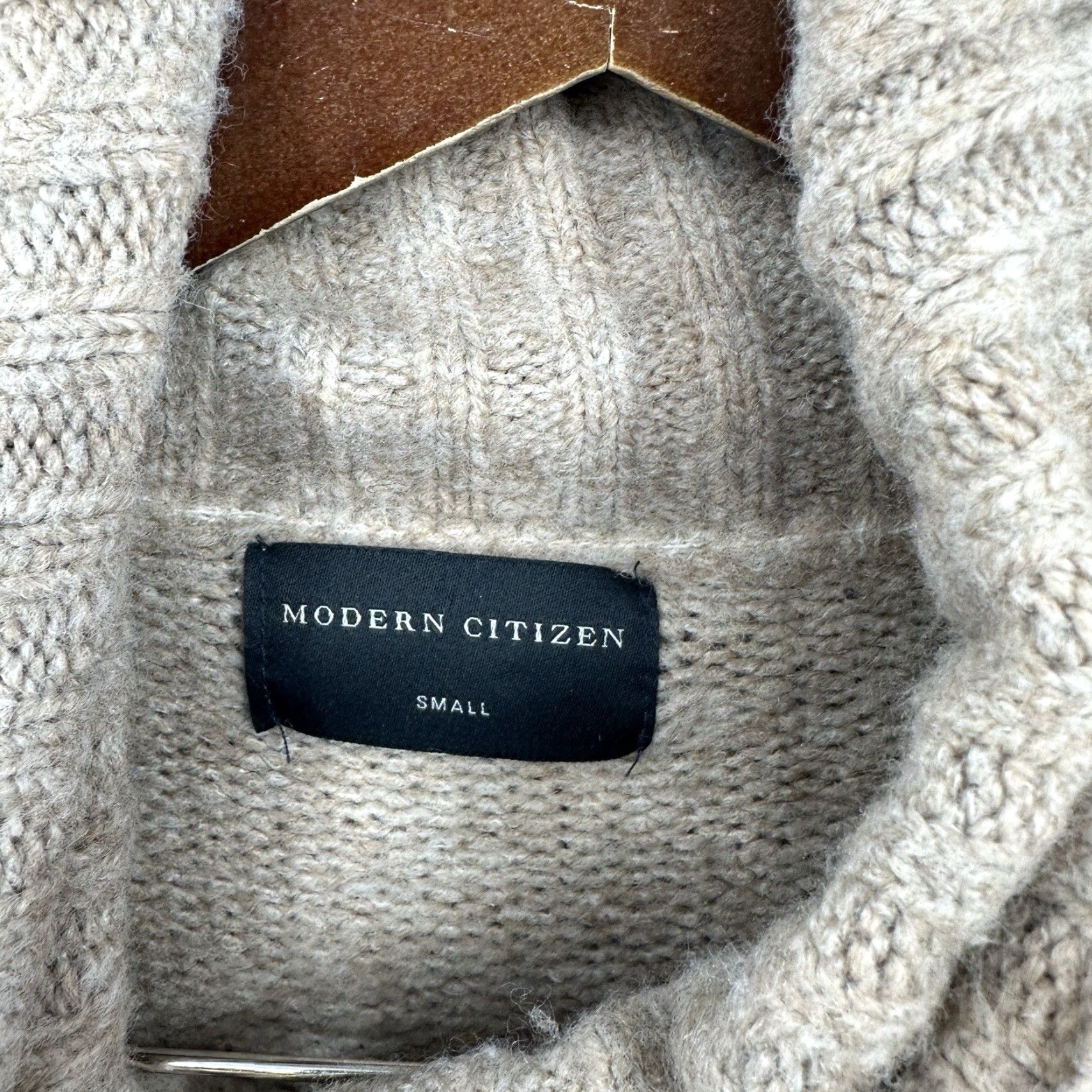 Citizen Modern Citizen Sweater Womens Small Oversized Knit Beige Crew Neck Long Sleeve Quiet Luxury Size S / US 4 / IT 40 - 5 Thumbnail
