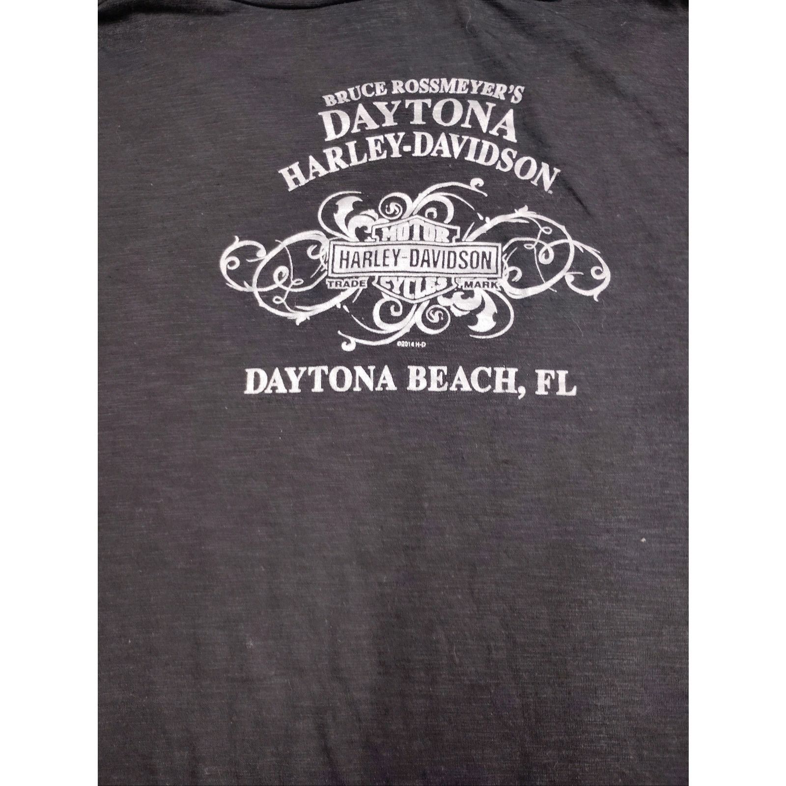 Harley Davidson Harley-Davidson Black Curved Hem Tee White Feather Graphic Size S / US 4 / IT 40 - 6 Thumbnail