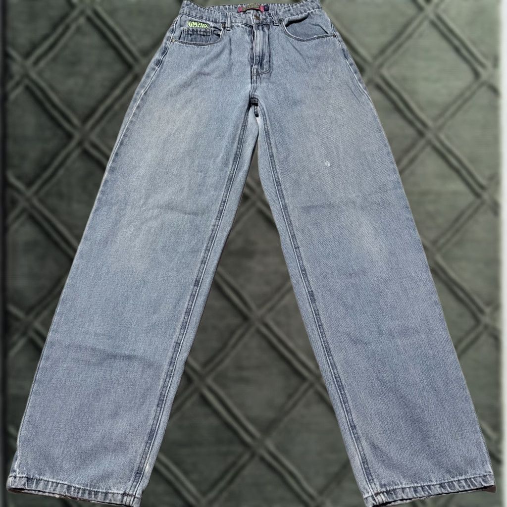Empyre Empyre Jeans Women's Wide-Leg Denim Blue Medium Wash Relaxed Zip Fly 2 Size 32" / US 10 / IT 46 - 1 Thumbnail