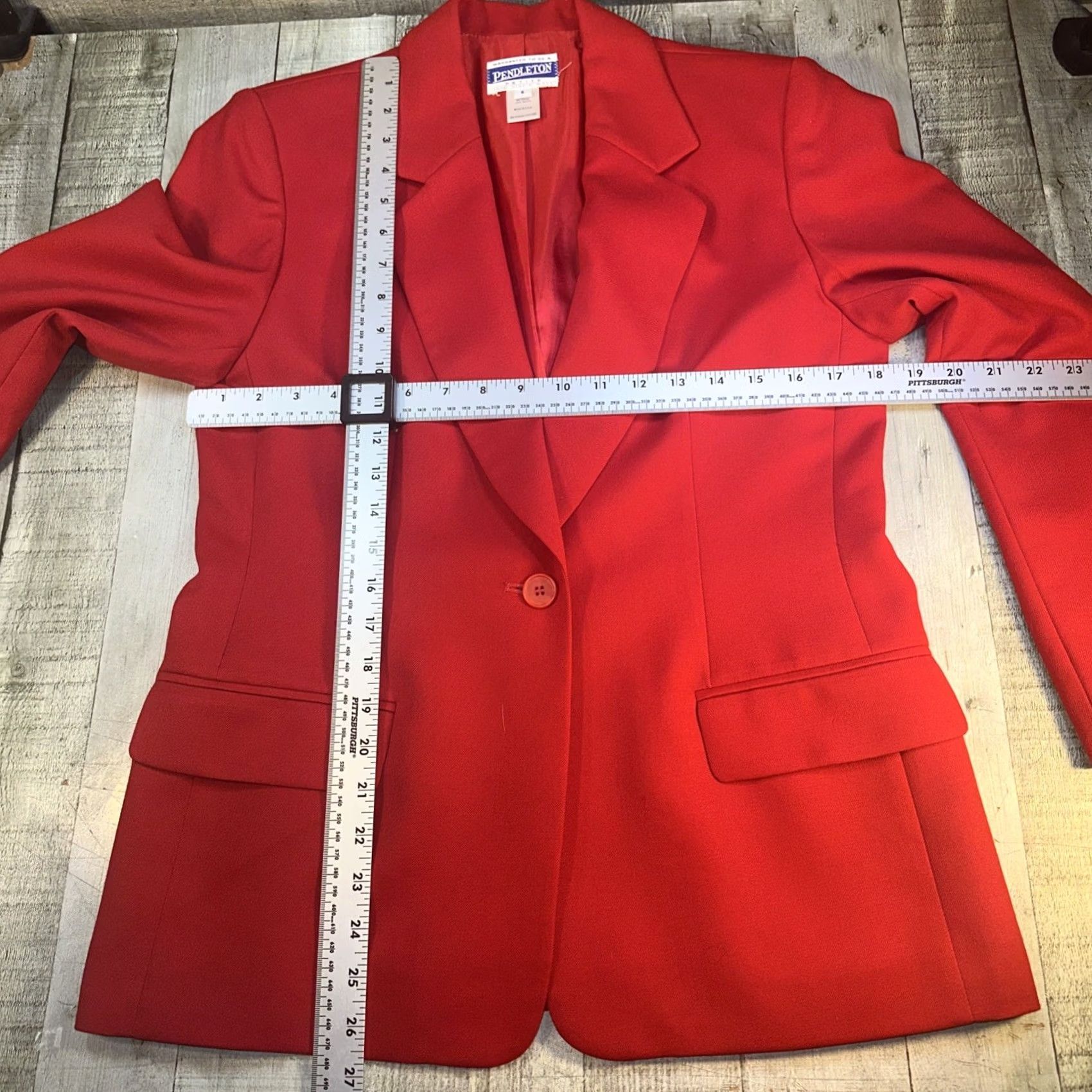 Pendleton VINTAGE Pendleton Blazer Red Wool Jacket Women’s Petite 6 Made USA Career Blazer Wool Red 6P Womens USA Career Size M / US 6-8 / IT 42-44 - 3 Thumbnail