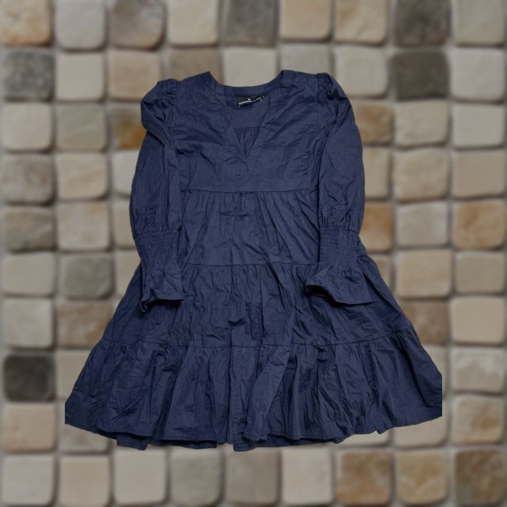 Kenzo Pomander Place Kenzo Dress Womens Medium Blue Cotton Ruffle Tiered Fit & Flare V-Neck Puff Sleeve Casual Party/Cocktail Short Vintage No Size M / US 6-8 / IT 42-44 - 1 Thumbnail