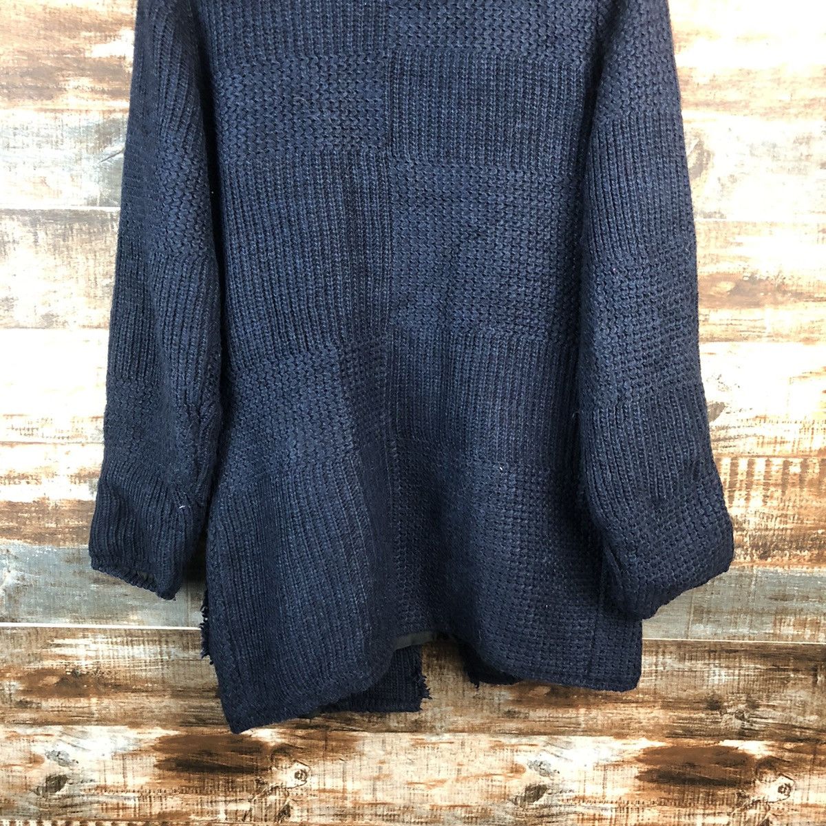 Vintage DL Japan Dark Blue ripped Cardigan Knitwear #C527 Size US M / EU 48-50 / 2 - 12 Thumbnail