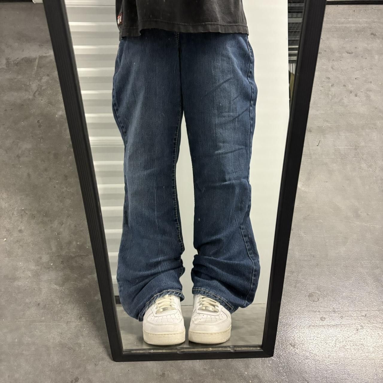 Vintage Crazy Vintage Y2K/2000s WideLeg Embroidered Pocket Grunge Skater Style Dark Wash Denim Jeans! Size US 36 / EU 52 - 1 Thumbnail