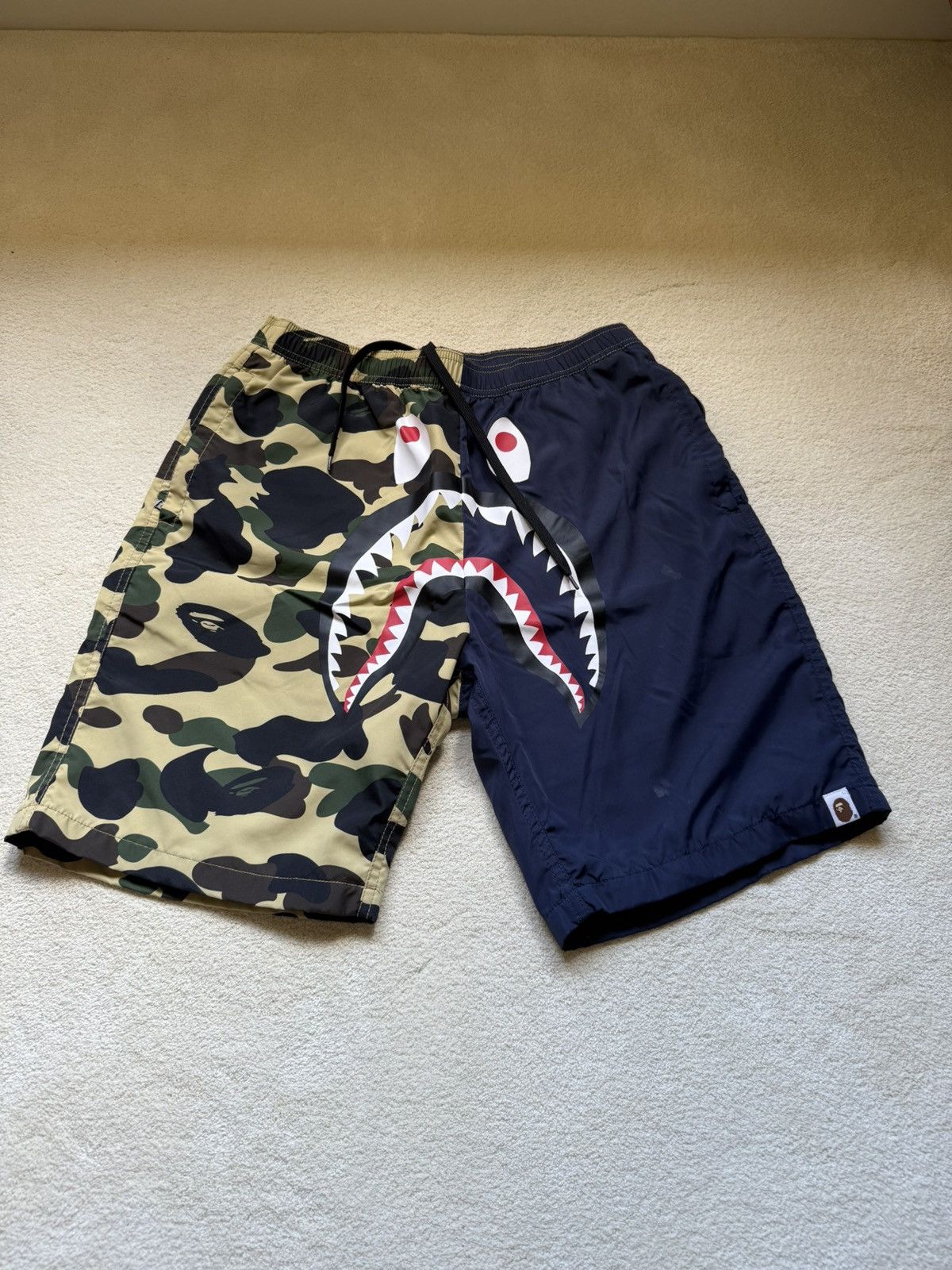 Bape BAPE Split Shark Camo Swimshorts Size US 33 - 1 Thumbnail