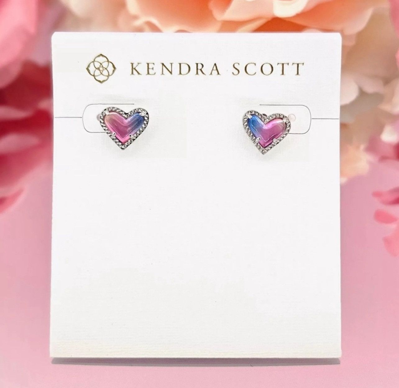 Kendra Scott Kendra Scott Ari Heart Stud Earrings - Lilac Opal Resin Size ONE SIZE - 4 Thumbnail