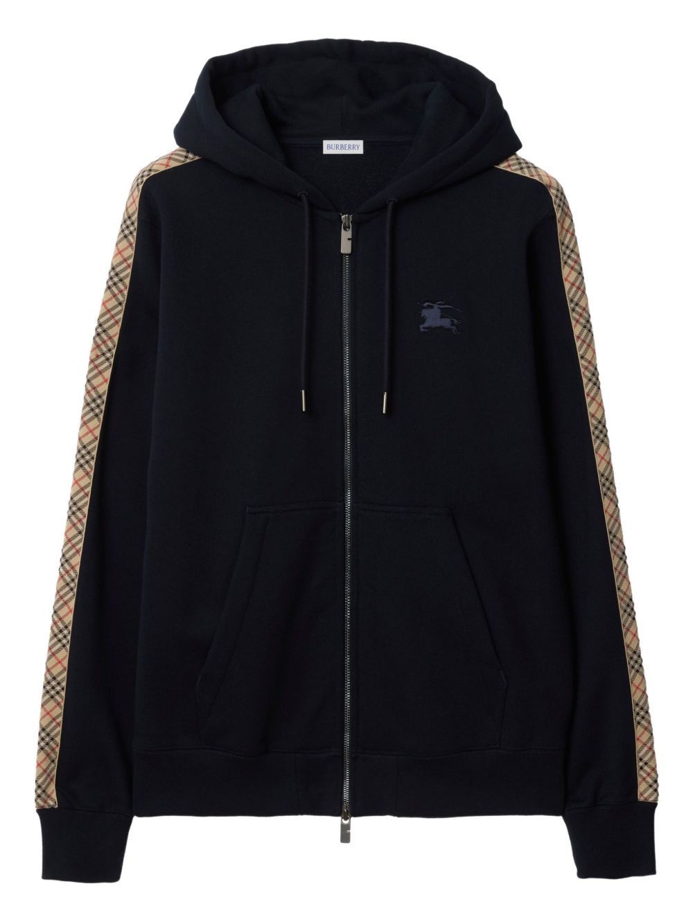 Burberry CHECK MOTIF COTTON HOODIE Size US S / EU 44-46 / 1 - 1 Thumbnail