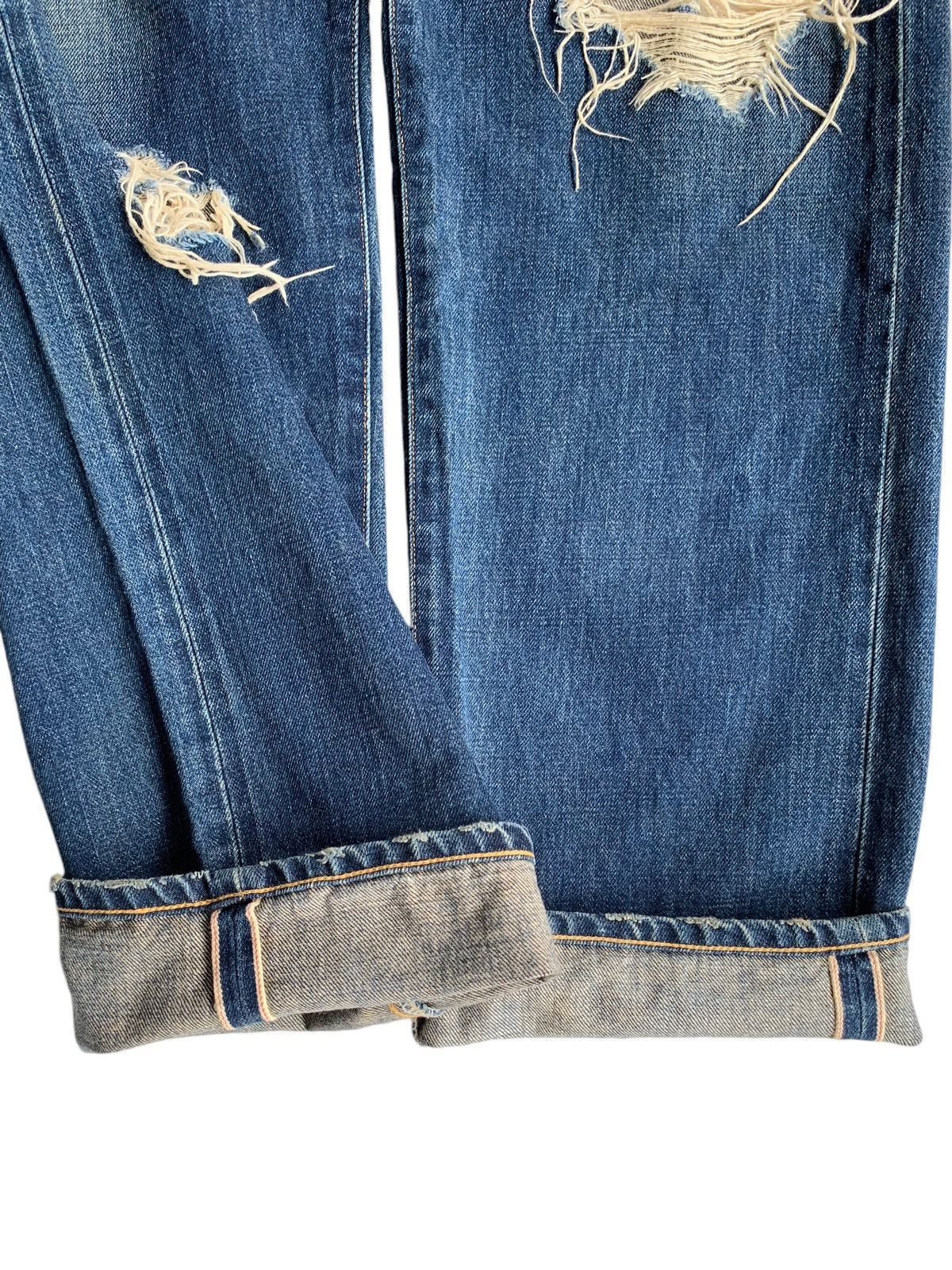 Japanese Brand × Kapital × Vintage Whiz Limited Japanese Ripped Selvedge Distressed Denim Size US 35 - 7 Thumbnail