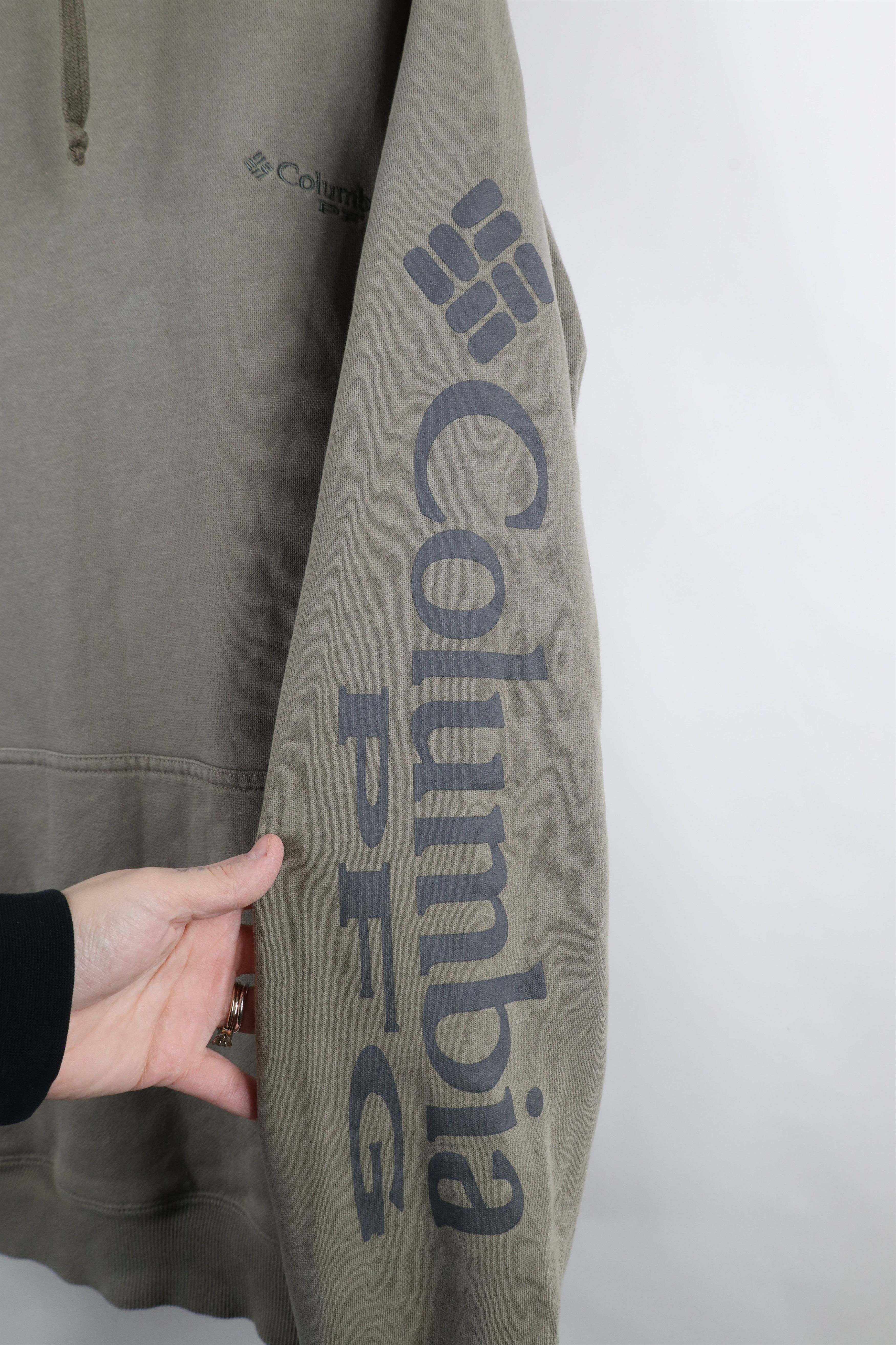 Columbia × Vintage Vintage Y2K Columbia PFG Spell Out Hoodie Sweatshirt Green Size US XL / EU 56 / 4 - 5 Thumbnail