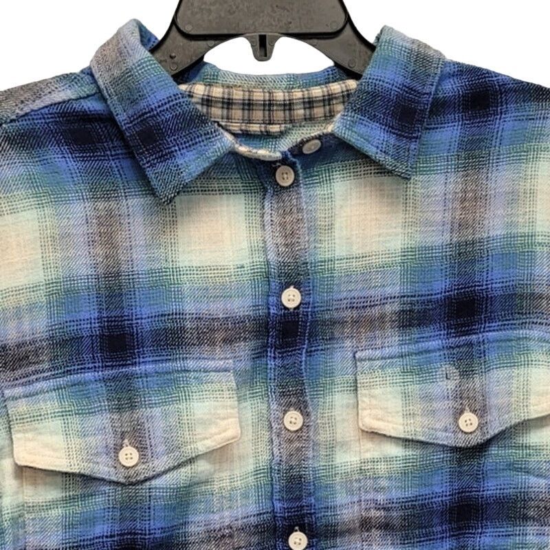 American Eagle Outfitters New American Eagle Womens Large Plaid Cropped Shirt Size L / US 10 / IT 46 - 2 Thumbnail