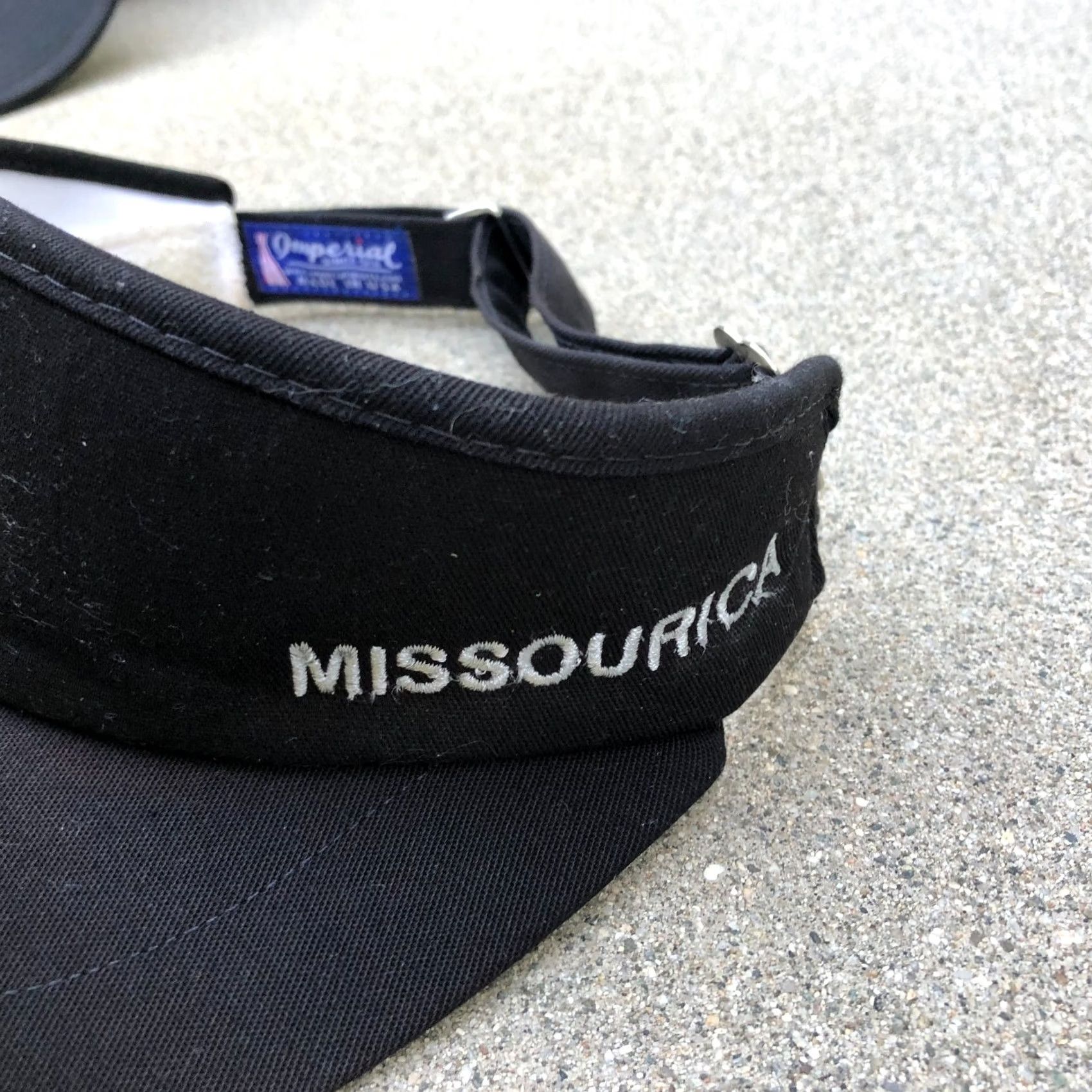 Imperial VINTAGE MISSOURICA GOLF High Crown Visor Hat Men's Black Imperial Adjustable Cap Size ONE SIZE - 3 Thumbnail