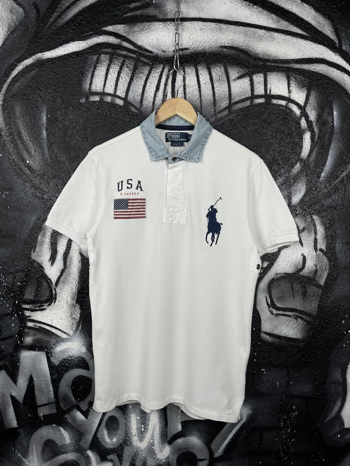 Polo Ralph Lauren Polo Ralph Lauren USA Flag Logo Polo T-Shirt Men’s Size M Size US M / EU 48-50 / 2 - 2 Thumbnail
