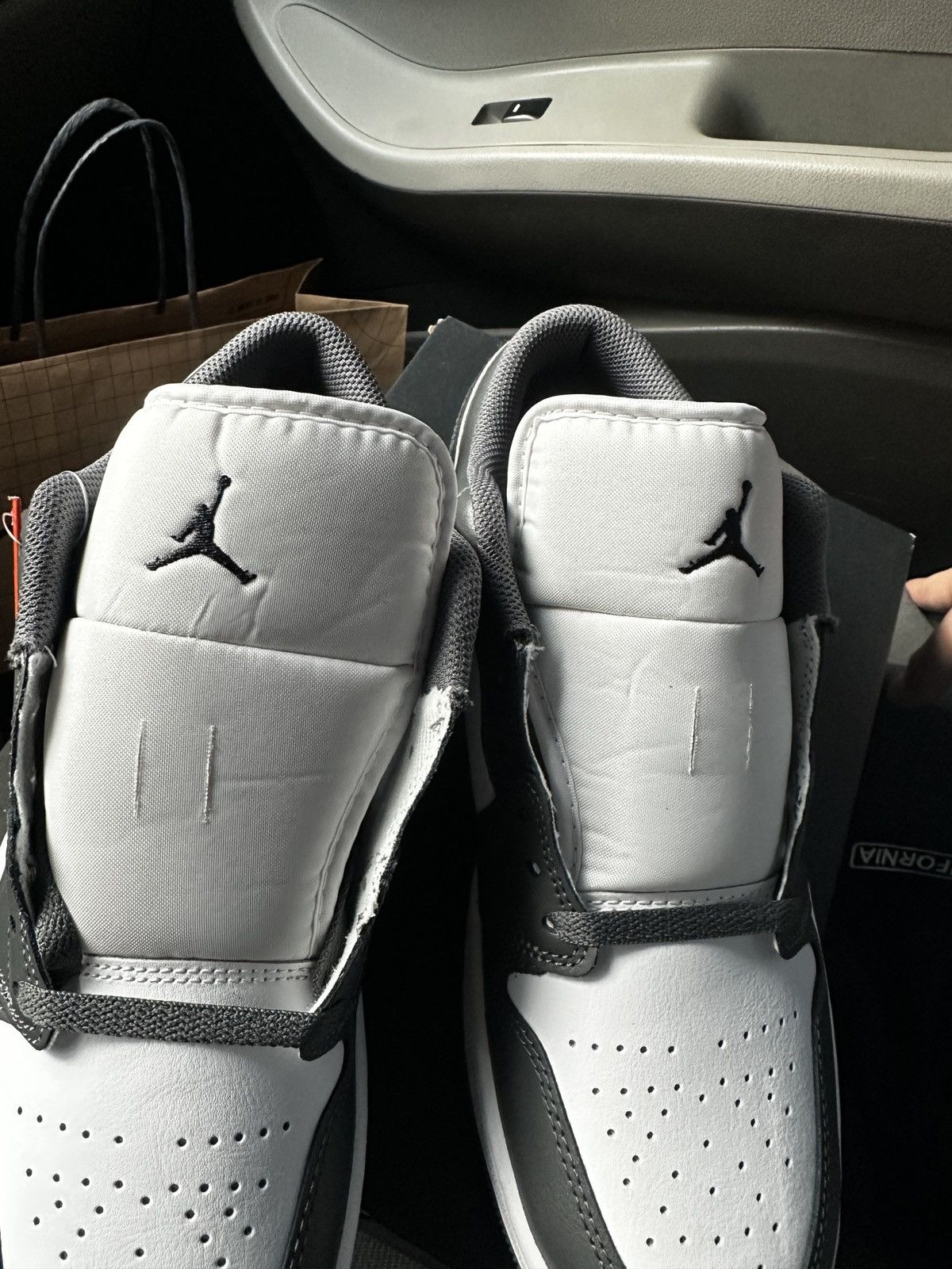 Jordan Brand × Nike *New* Size 10 Men Air Jordan 1 Low White Black Iron Gray Size US 10 / EU 43 - 15 Thumbnail