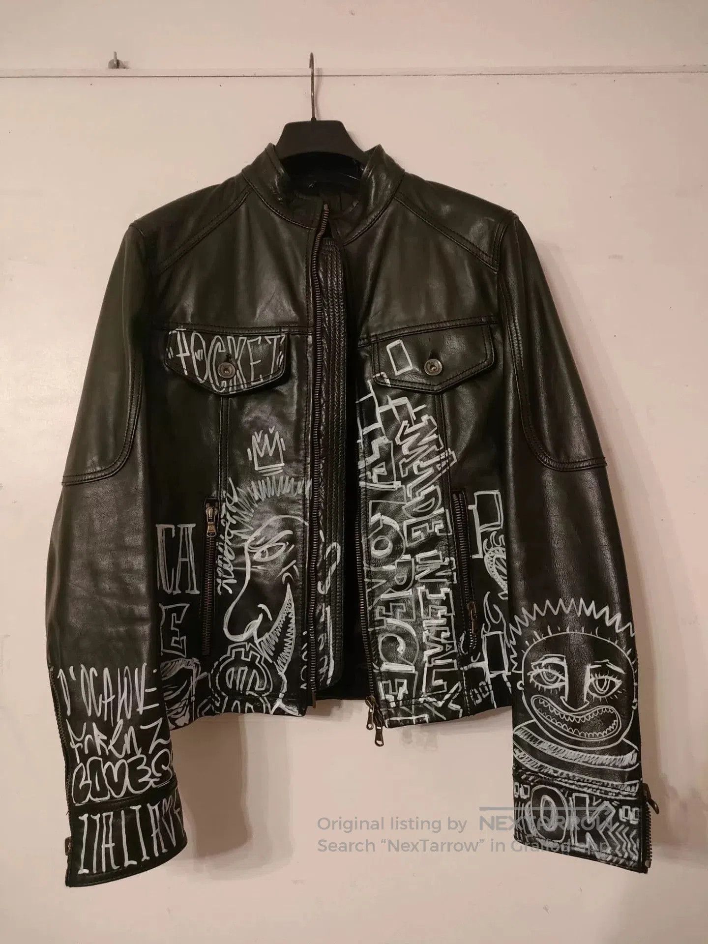Patrizia Pepe hand-painted leather jacket by Patrizia Pepe. Size US M / EU 48-50 / 2 - 1 Thumbnail