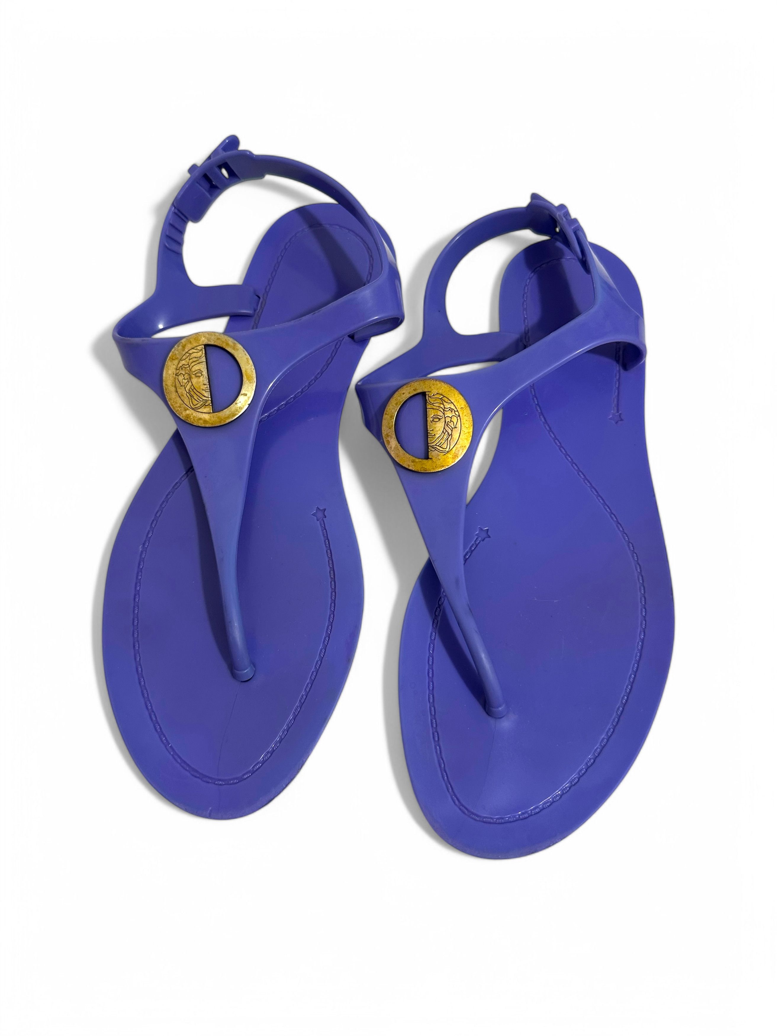 Versace Versace Purple Rubber Sandals 39-US8 Size US 8 / IT 38 - 1 Thumbnail