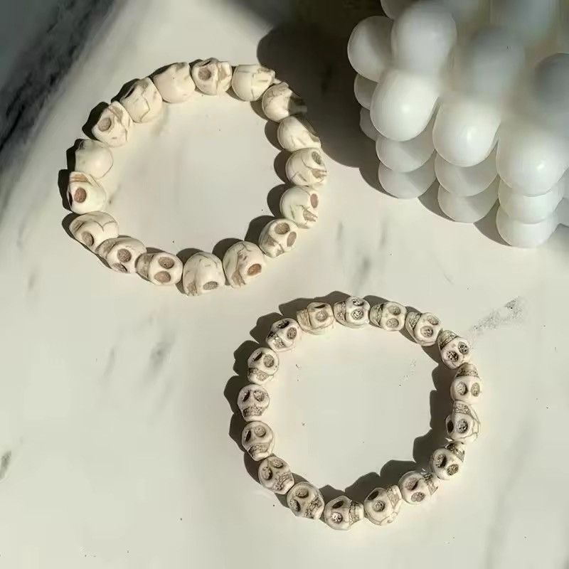Vintage 17 cmSkeleton Beaded Bracelet White Size ONE SIZE - 2 Thumbnail