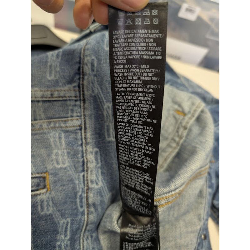 Balenciaga o1rshd1 Large Fit Denim Jacket in Blue Authentic Ring Size US M / EU 48-50 / 2 - 18 Thumbnail
