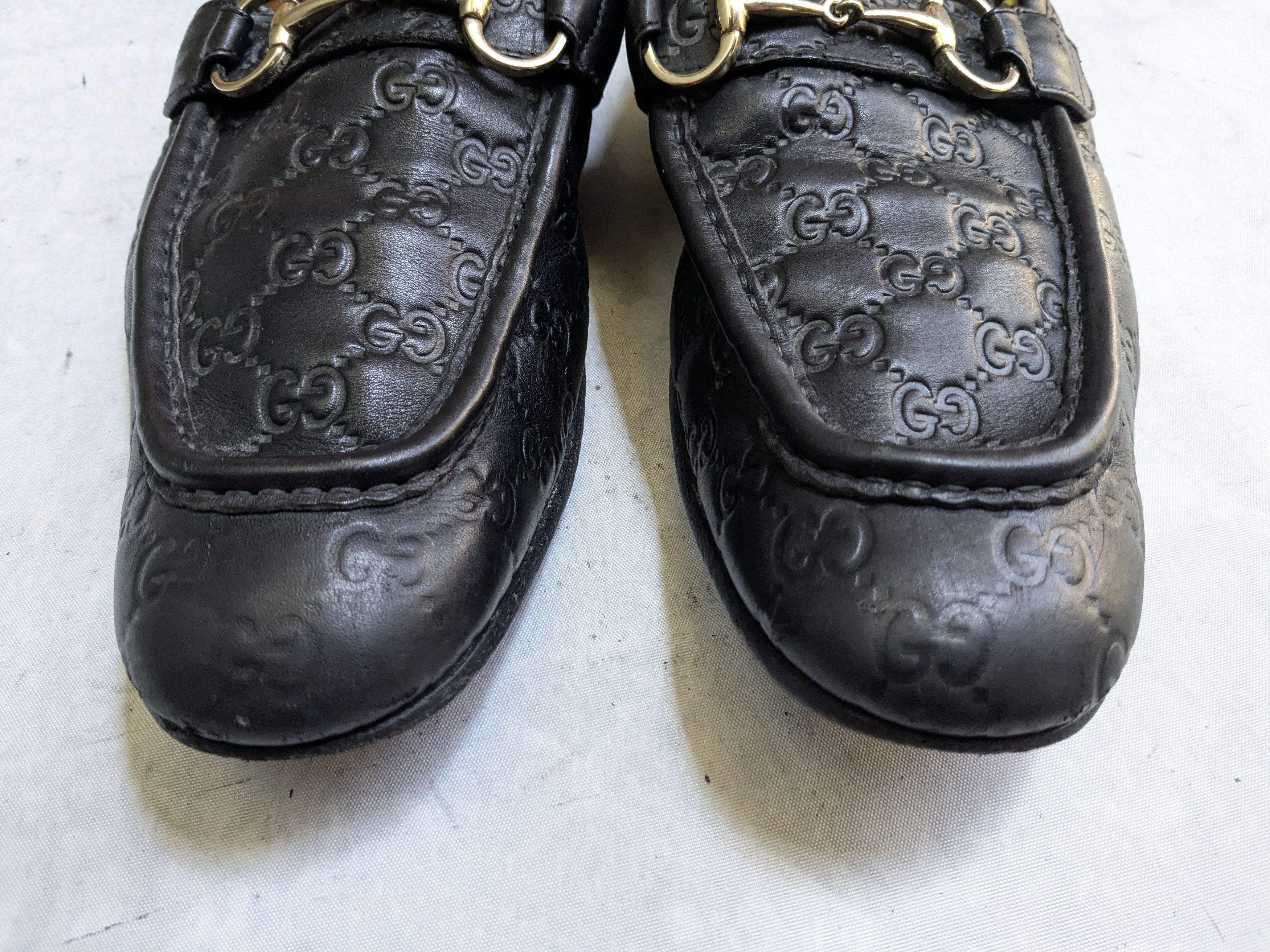 Gucci Gucci Horsebit Loafers Black 12 Leather Monogram Logo GG Size US 12 / EU 45 - 5 Thumbnail