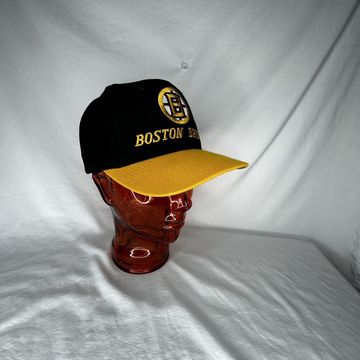 NHL Vtg Boston Bruins Plain Logo Snapback Hat Cap 90s NHL Hockey Size ONE SIZE - 2 Thumbnail