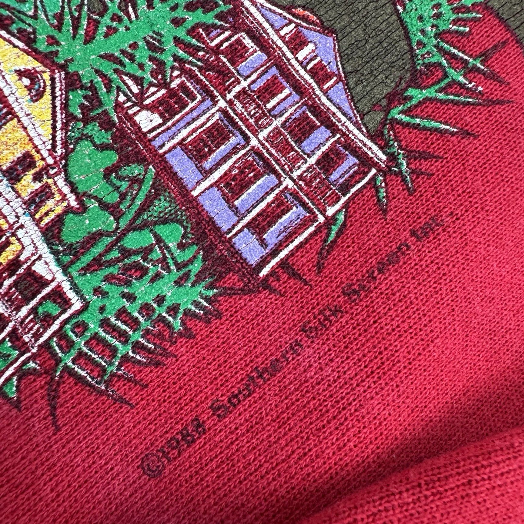Hanes VINTAGE Hanes Sweatshirt Christmas 80s Charleston SC Men's XL Red Pullover Graphic Print Holiday 1980s Size US XL / EU 56 / 4 - 4 Thumbnail