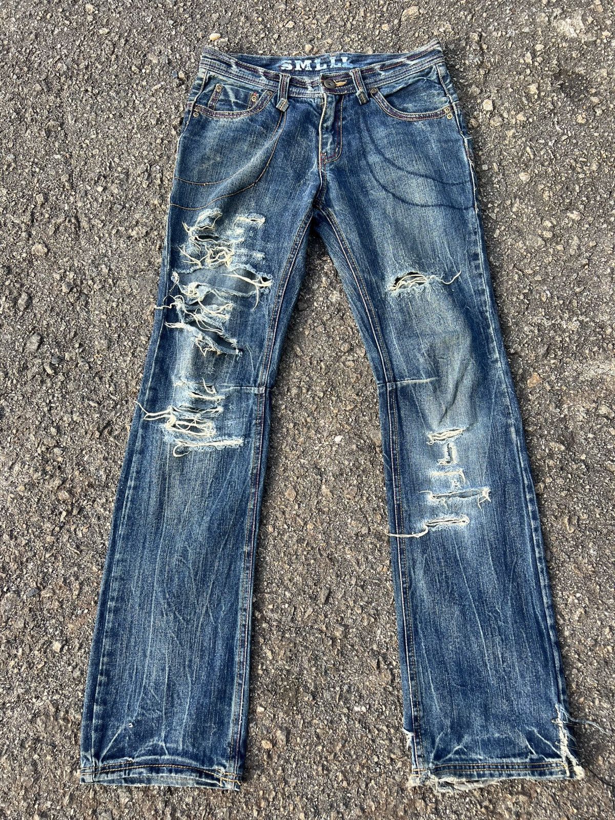 Japanese Brand Unknown Distressed Denim Size US 32 / EU 48 - 1 Thumbnail