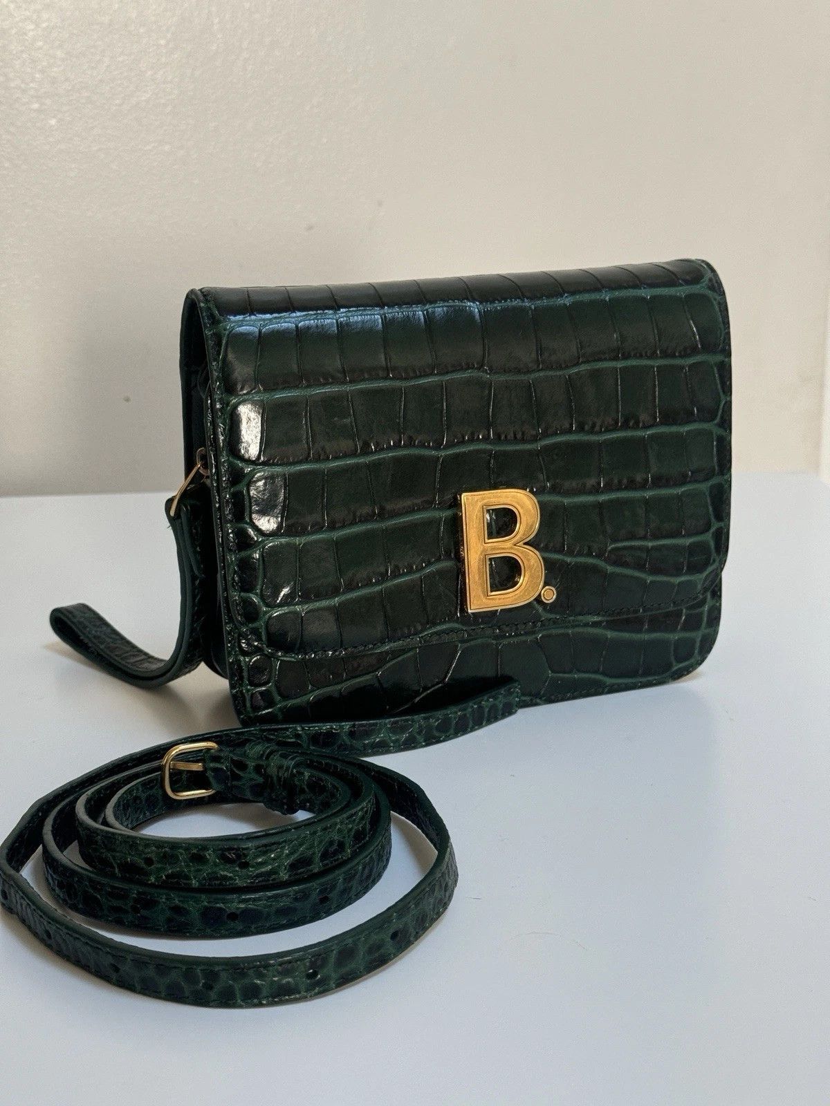 Balenciaga Balenciaga Croc-Embossed B. Shoulder Bag Size ONE SIZE - 1 Thumbnail