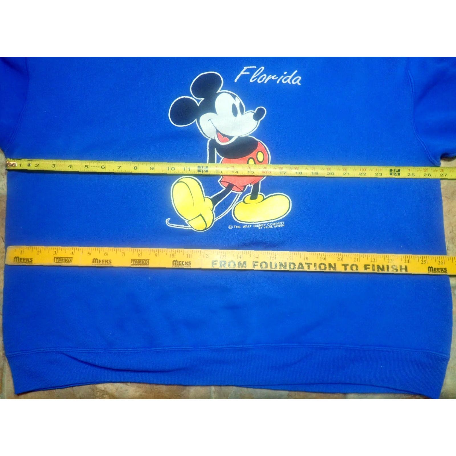 Velva Sheen VINTAGE 80s Disney Mickey Mouse Florida Walt Disney Sweatshirt Mens XL Blue Cartoon Retro All Seasons Graphic Print Size US XL / EU 56 / 4 - 5 Thumbnail