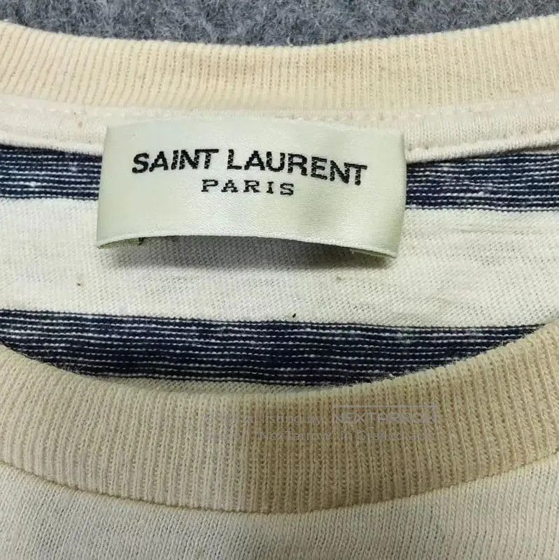 Yves Saint Laurent YSL Striped Cotton T-Shirt in Beige . Size XS / US 0-2 / IT 36-38 - 3 Thumbnail