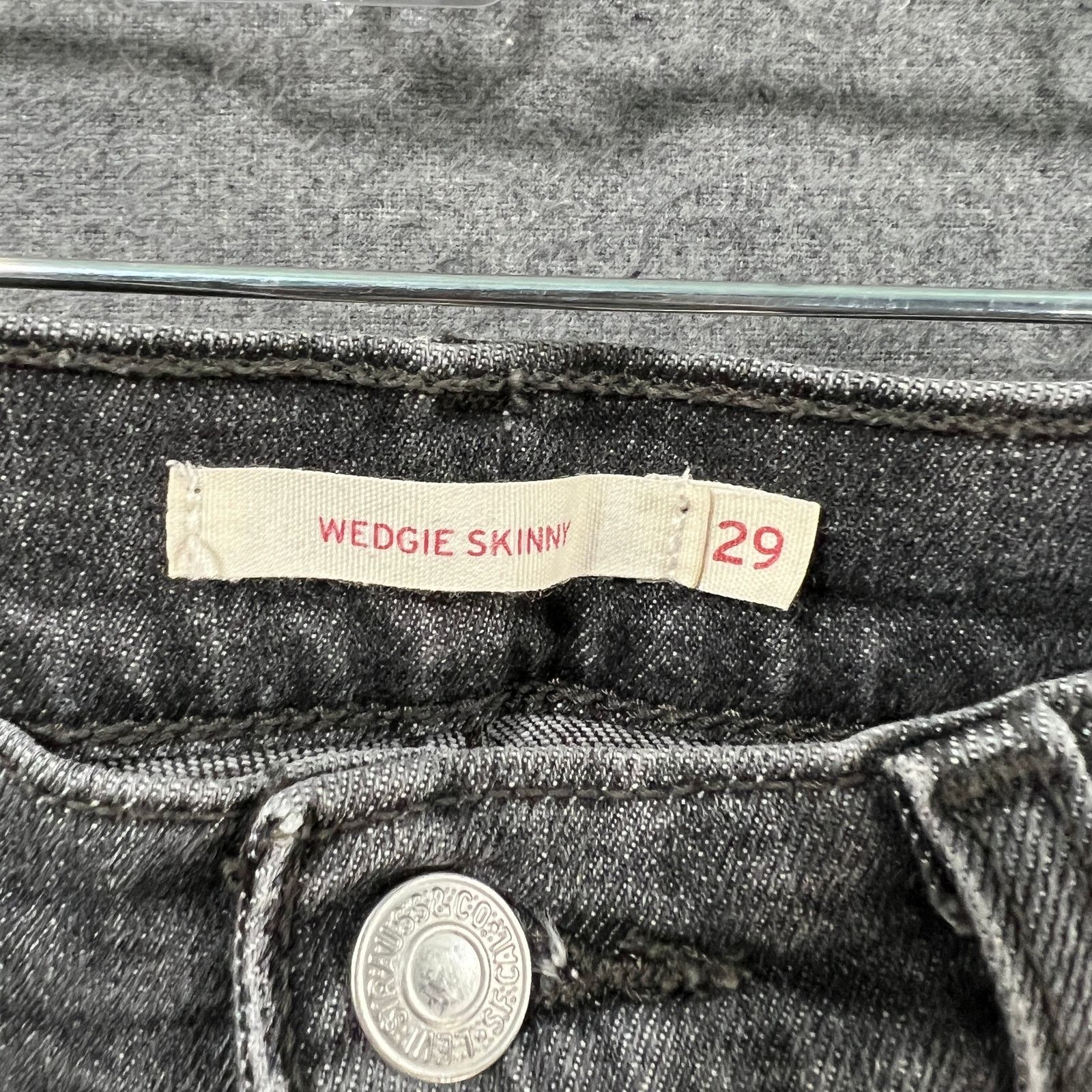 Levi's Levi's Wedge Skinny Button fly Gray Black Size 29 Size 29" - 6 Thumbnail