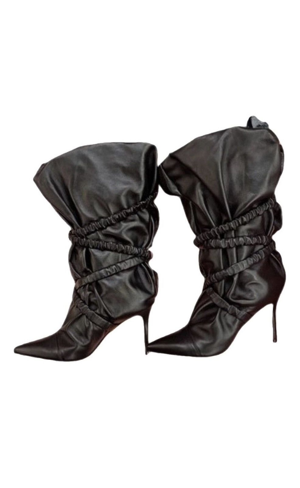 Alexandre Vauthier Alexandre Vauthier Dune 100 Black Leather Boots Size US 7 / IT 37 - 1 Thumbnail