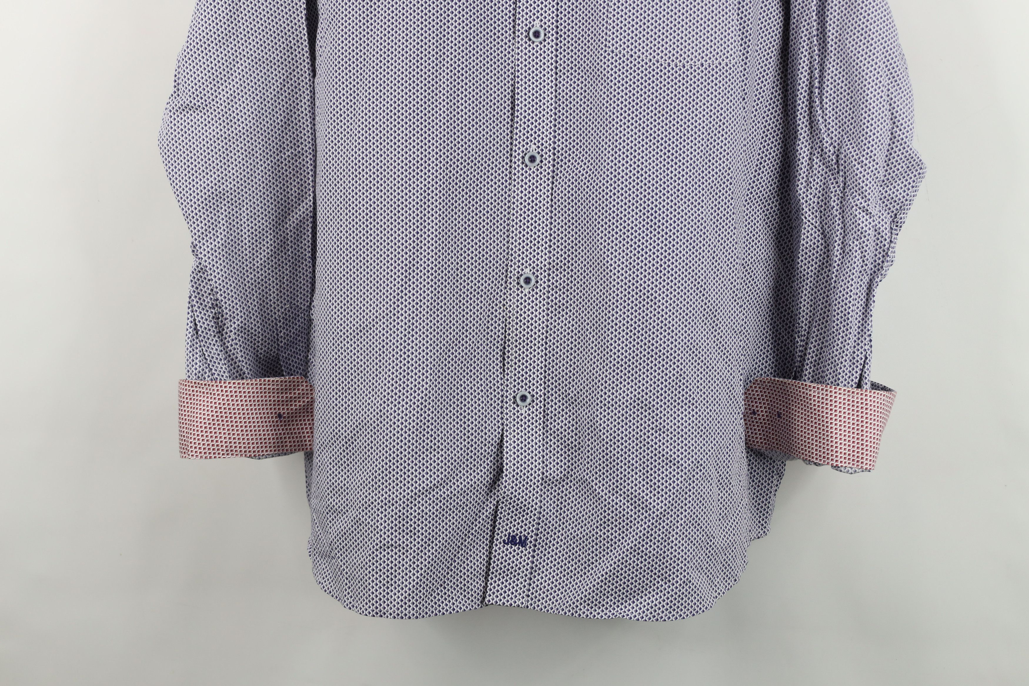 Johnston & Murphy Johnston & Murphy Geometric Collared Button Shirt Cotton Size US XL / EU 56 / 4 - 3 Thumbnail