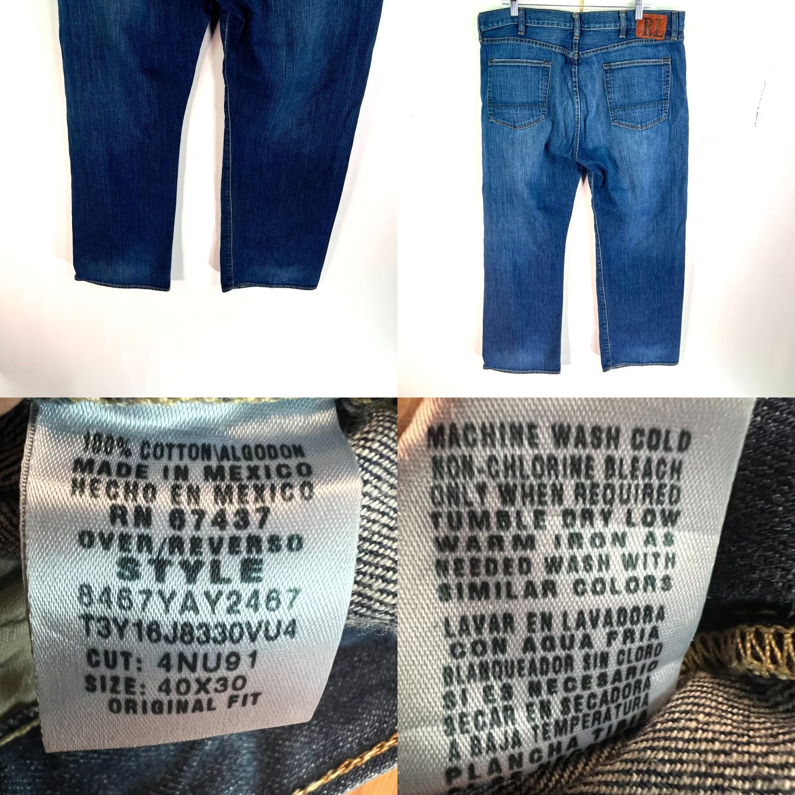 Ralph Lauren Ralph Lauren Jeans - Original Fit Straight Leg - Size 40 X 30 - Blue Denim - 5-Pocket - Regular Rise - Mens Size US 40 / EU 56 - 8 Thumbnail