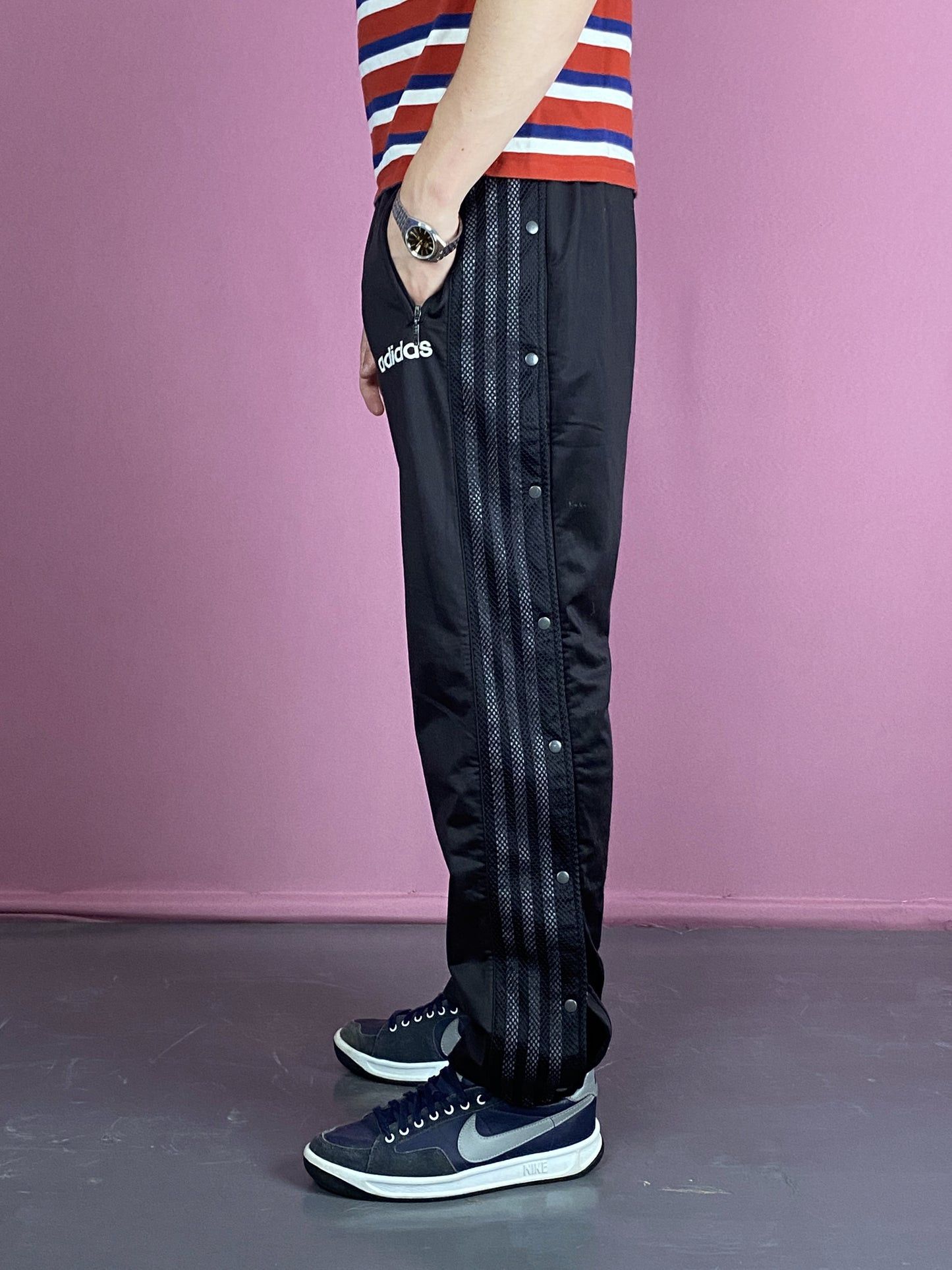 Adidas × Vintage 90s Adidas Vintage Men's Snap Tracksuit Pants - M Size US 38 / EU 54 - 2 Thumbnail