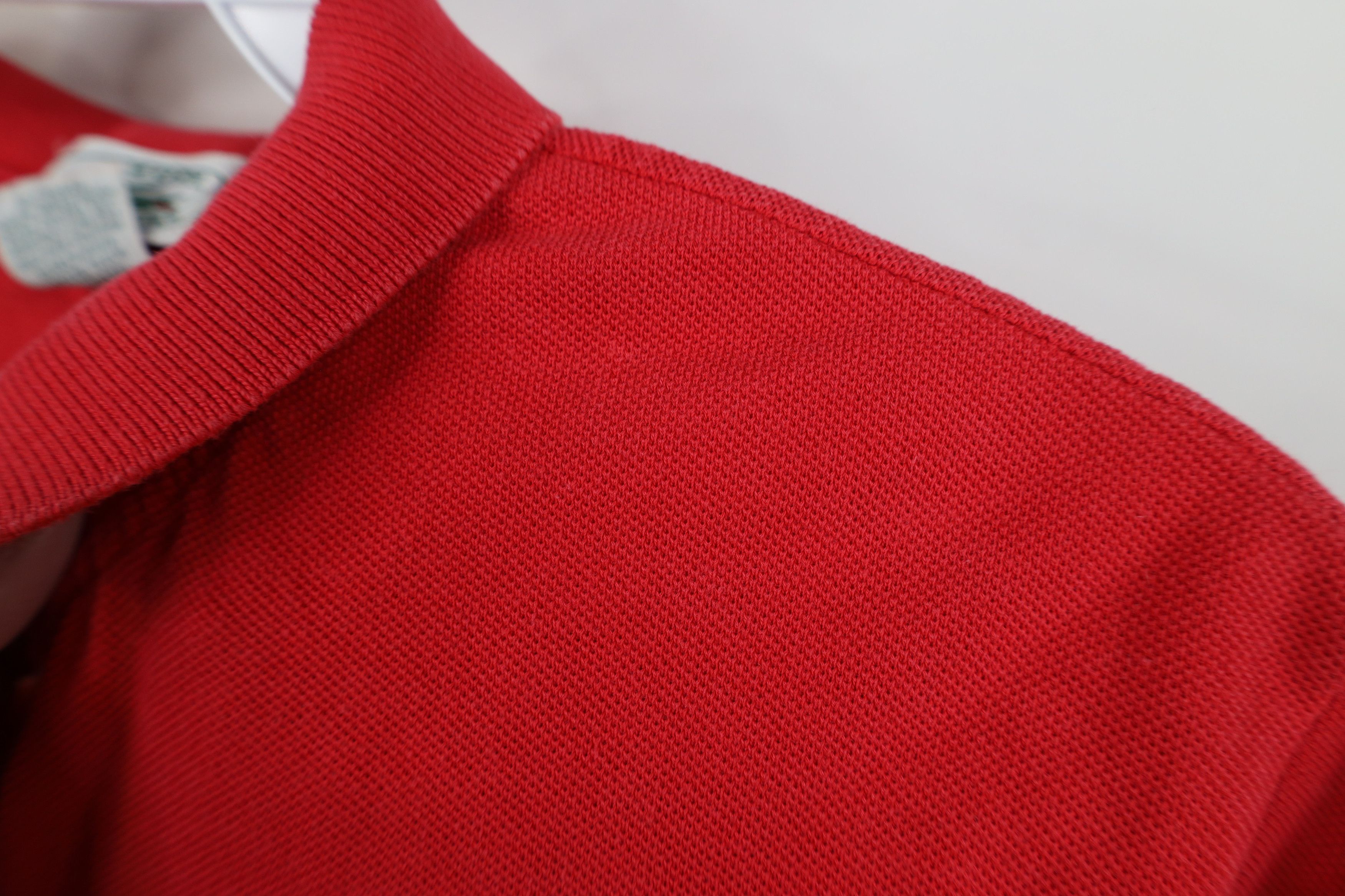 Lacoste Vintage 80s Izod Lacoste Logo Collared Golf Polo Shirt Red Size M / US 6-8 / IT 42-44 - 7 Thumbnail