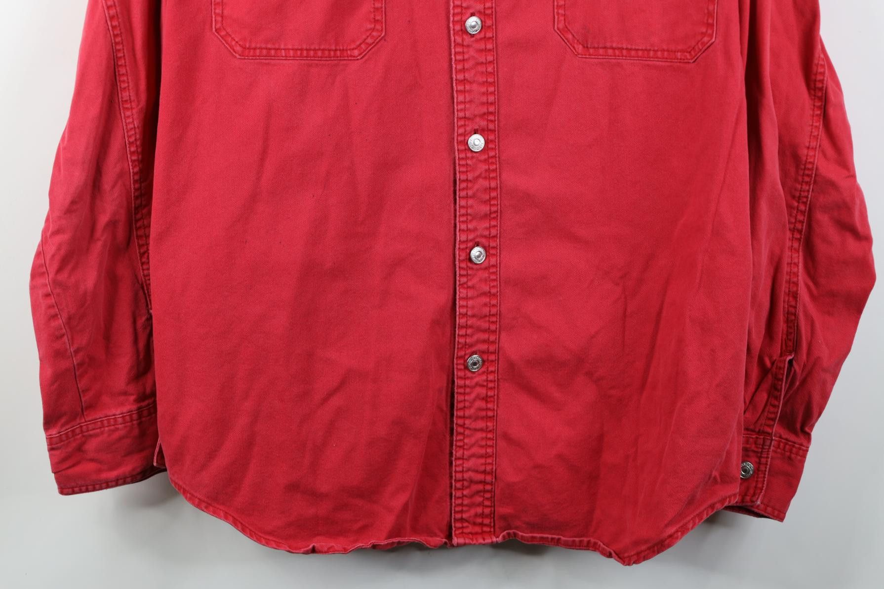 Levi's Vintage 90s Levis Baggy Denim Jean Button Shirt Red Cotton Size US L / EU 52-54 / 3 - 3 Thumbnail