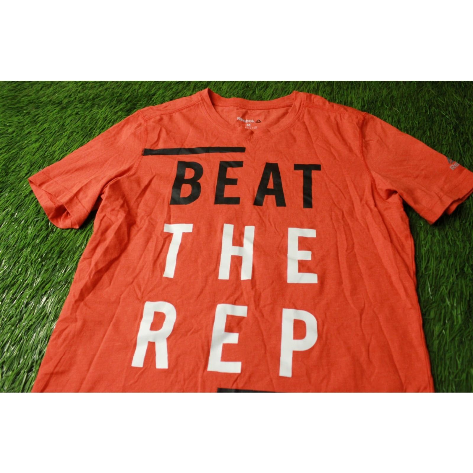 Reebok REEBOK MENS T-SHIRT Casual Short Sleeve Jersey Orange 60% Cotton 40% Nylon Logo Basic Tee Size M Size US M / EU 48-50 / 2 - 2 Thumbnail